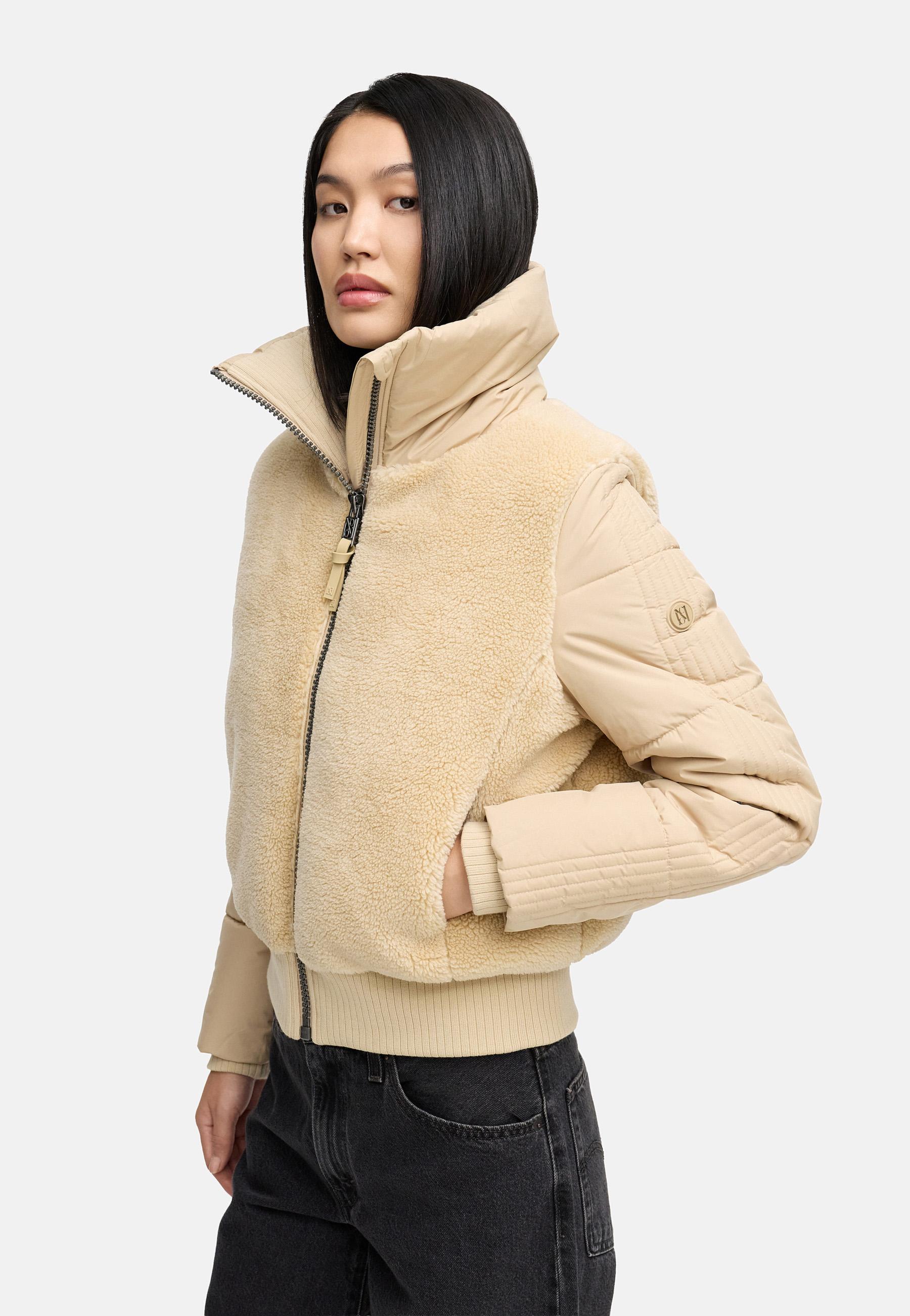 Plüschjacke mit hohem Kragen "Teddyzone 14" Beige