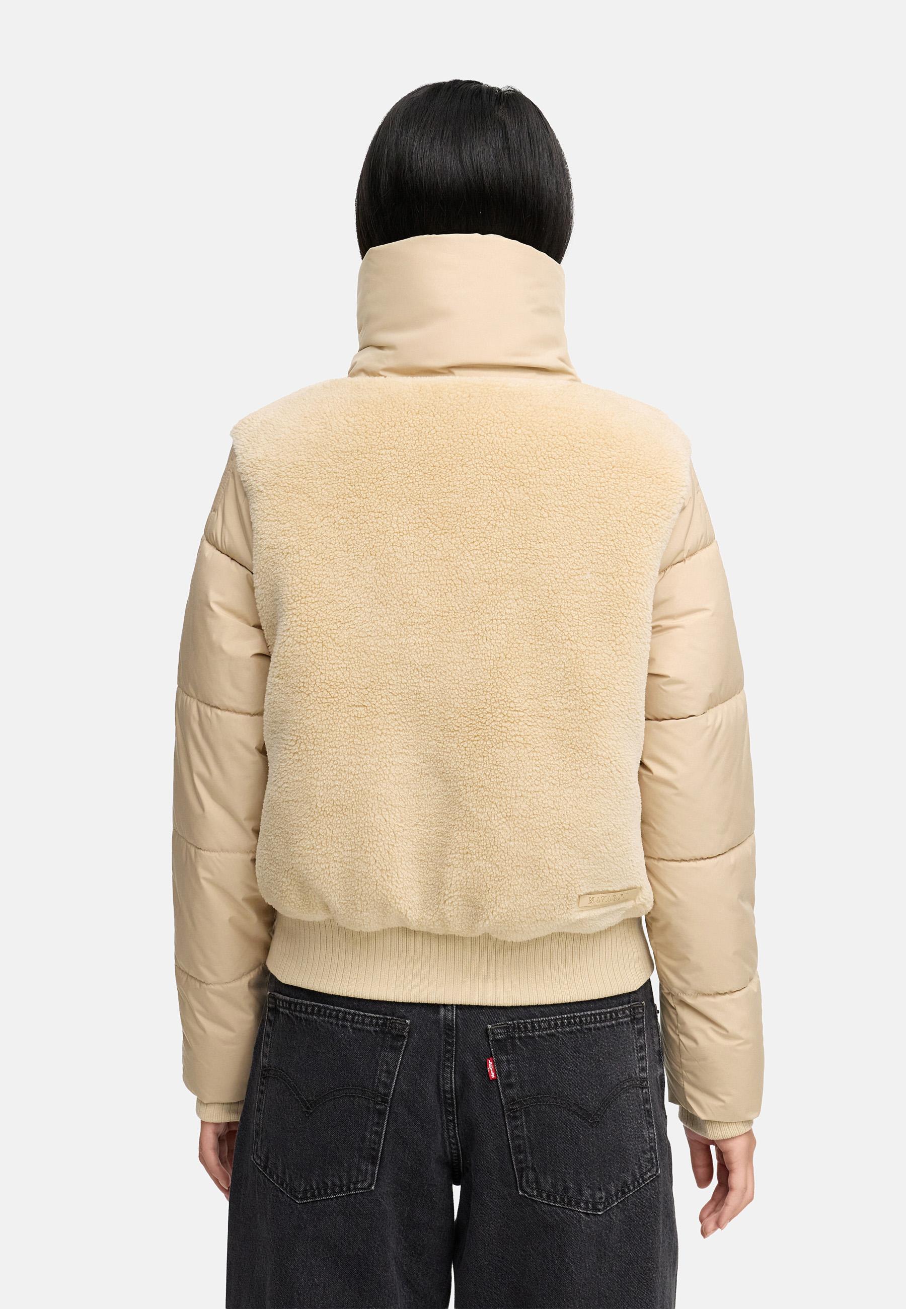 Plüschjacke mit hohem Kragen "Teddyzone 14" Beige