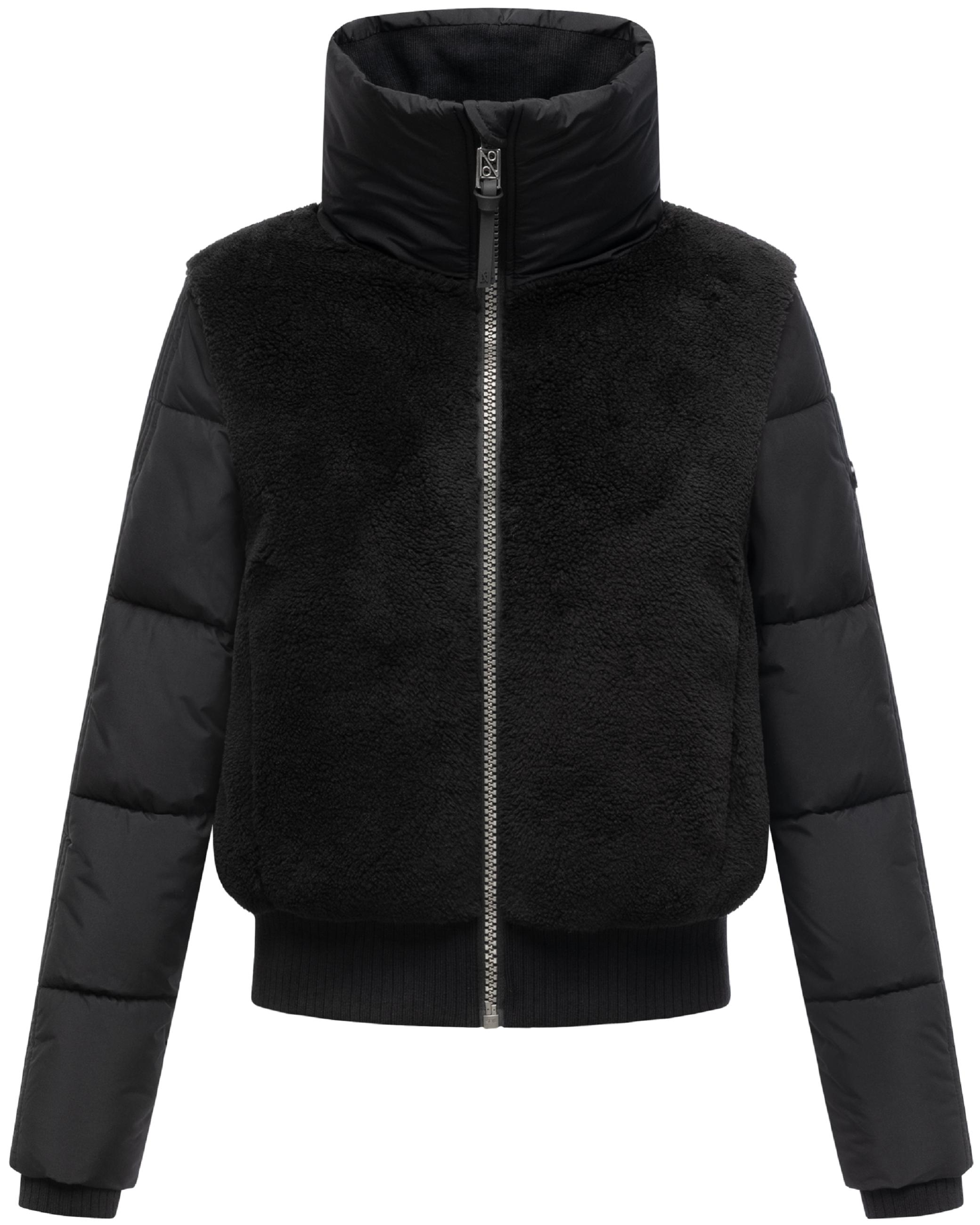 Plüschjacke mit hohem Kragen "Teddyzone 14" Black