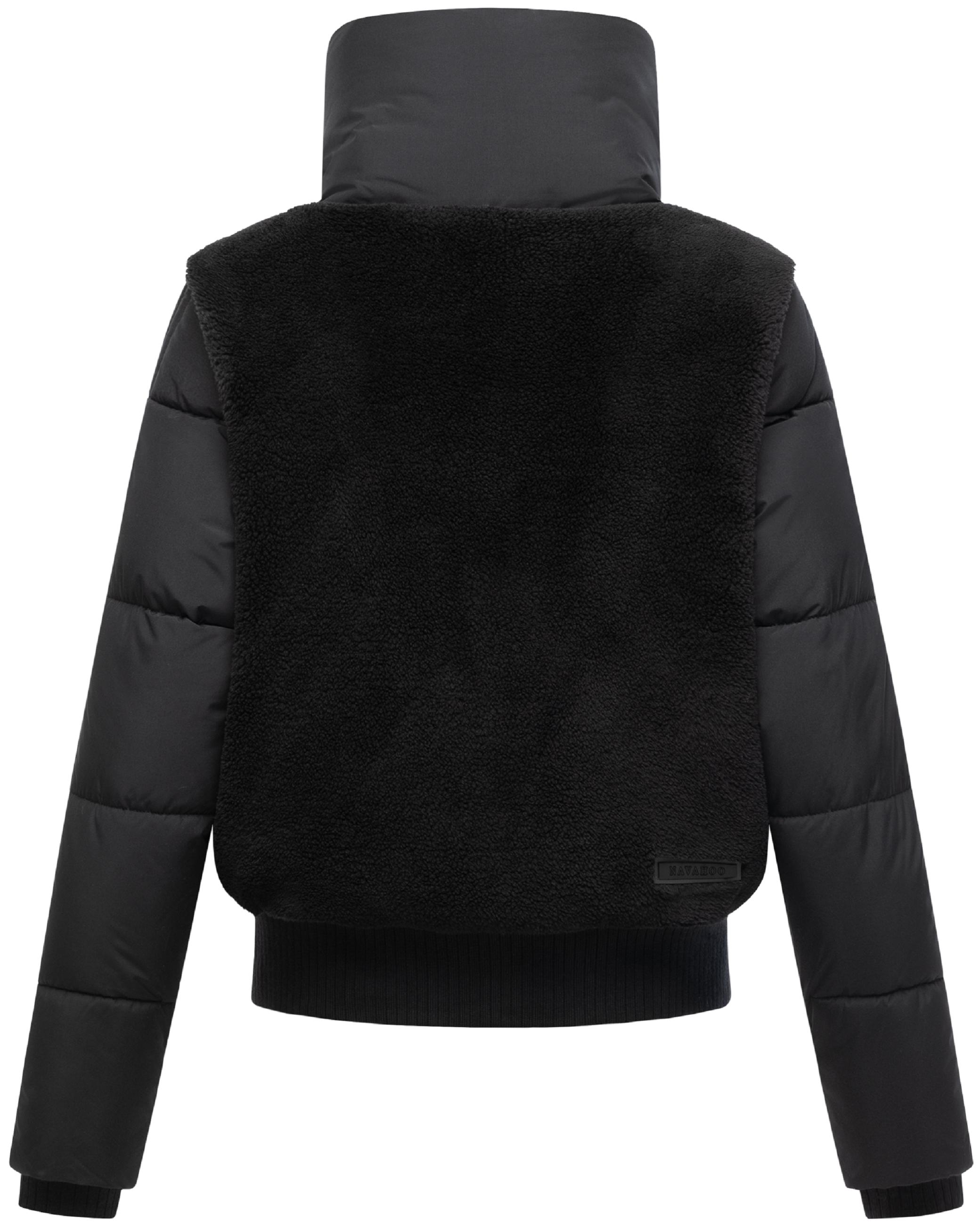 Plüschjacke mit hohem Kragen "Teddyzone 14" Black