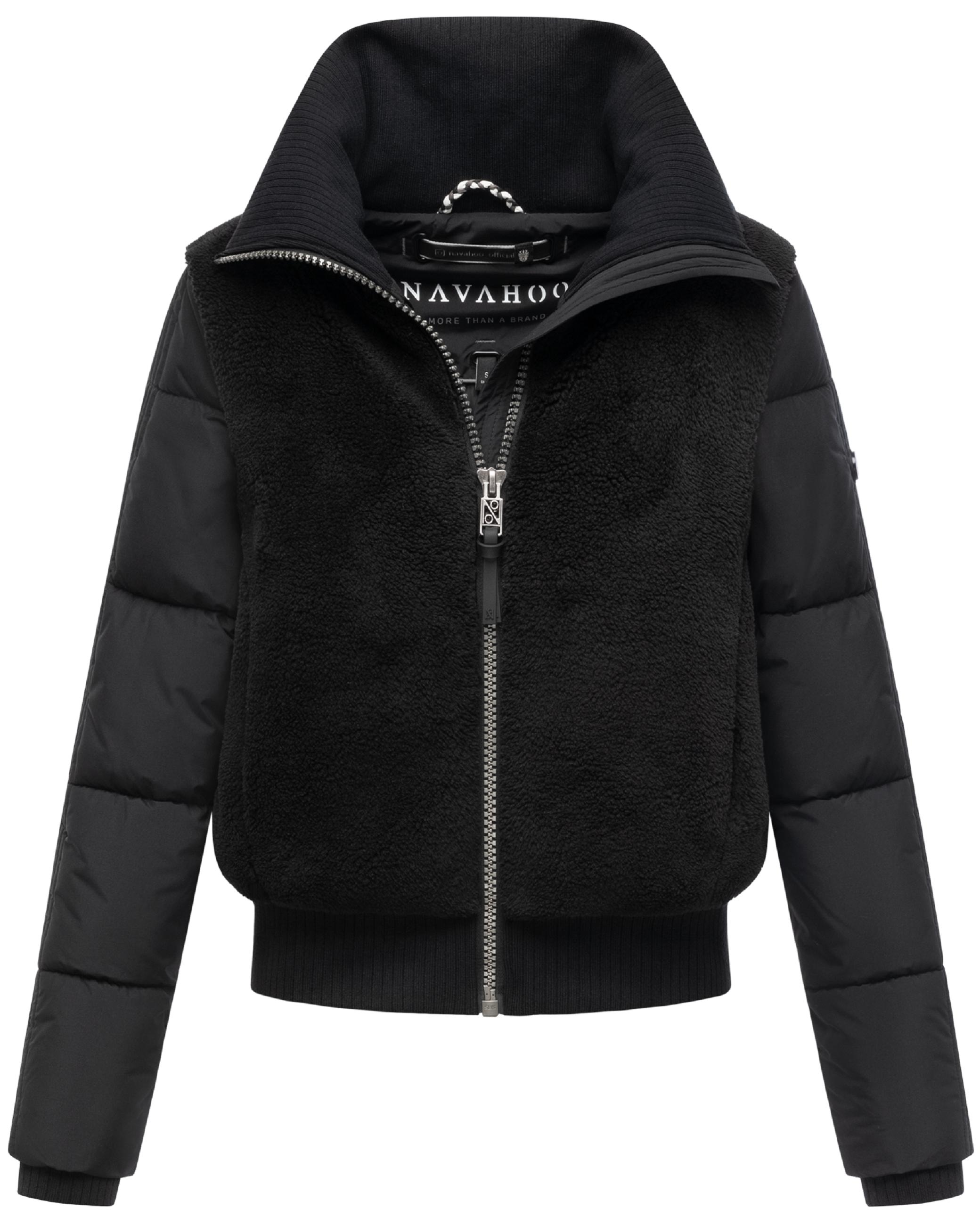 Plüschjacke mit hohem Kragen "Teddyzone 14" Black