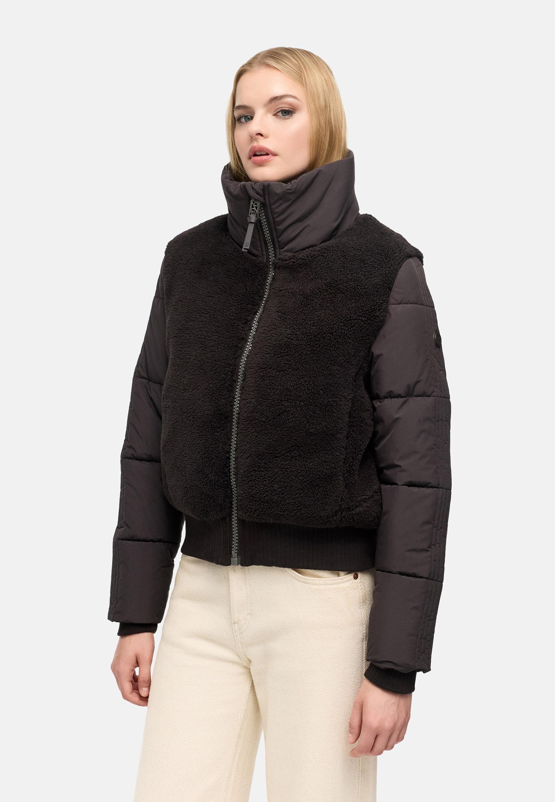Plüschjacke mit hohem Kragen "Teddyzone 14" Choco