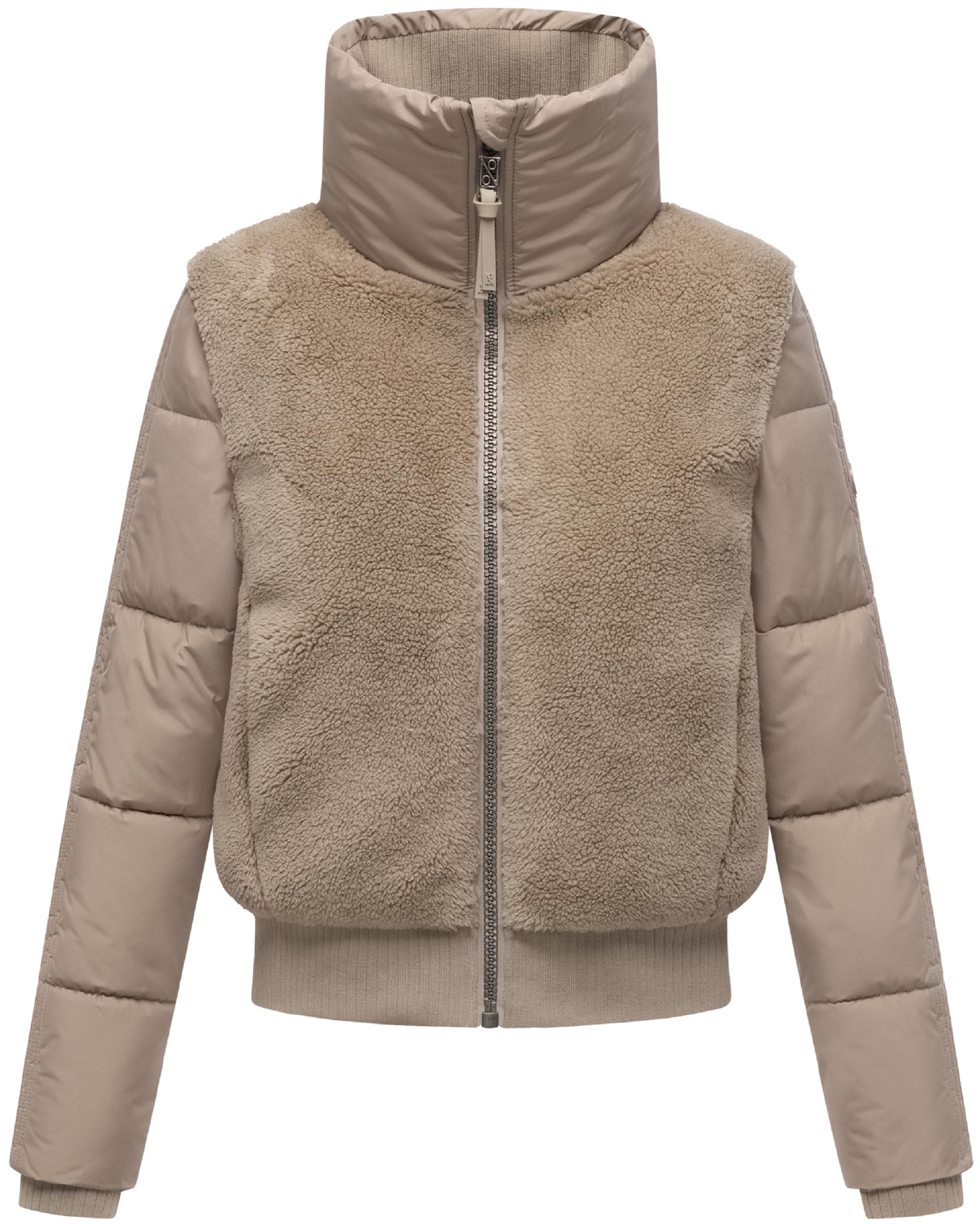 Plüschjacke mit hohem Kragen "Teddyzone 14" Light Taupe