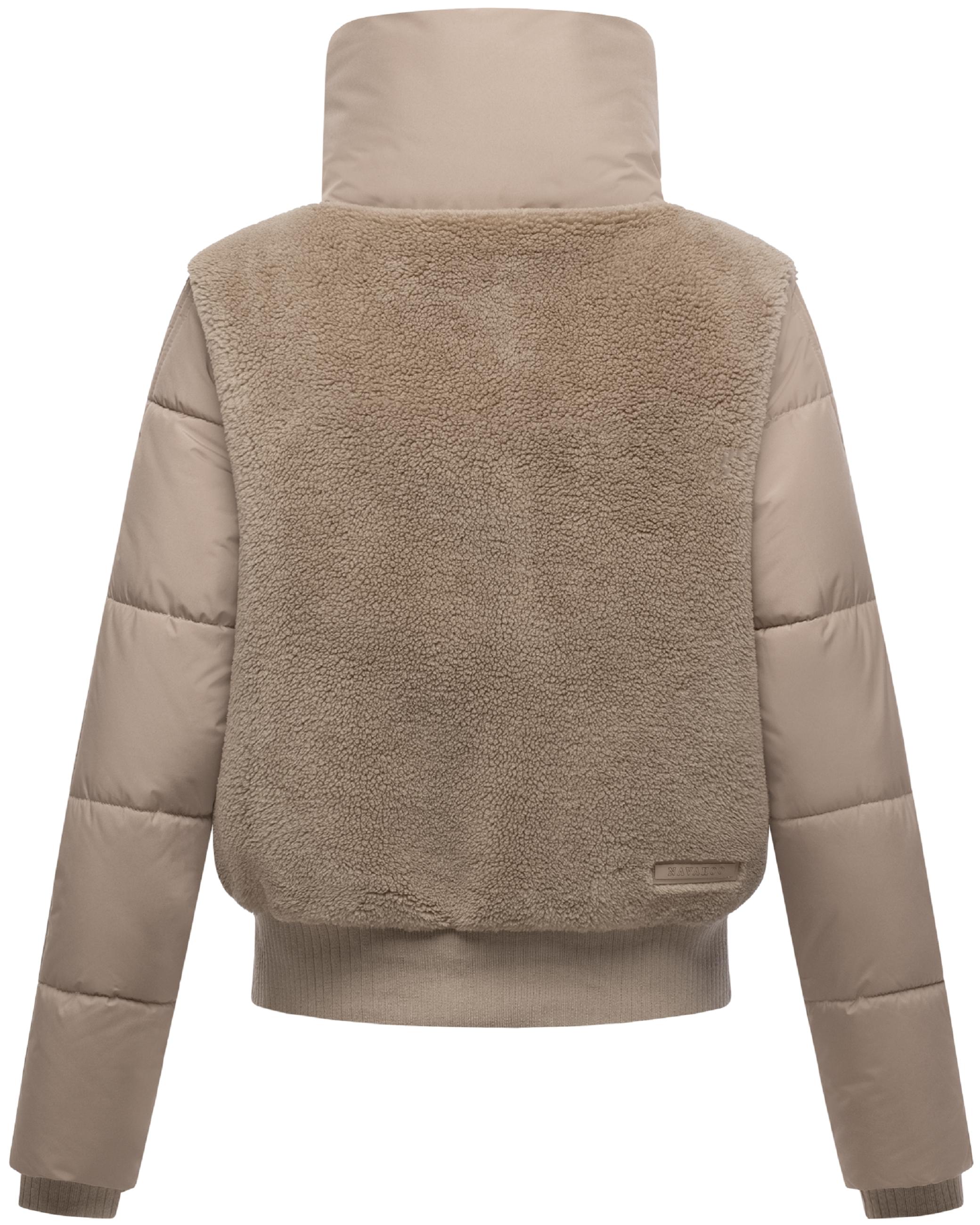 Plüschjacke mit hohem Kragen "Teddyzone 14" Light Taupe