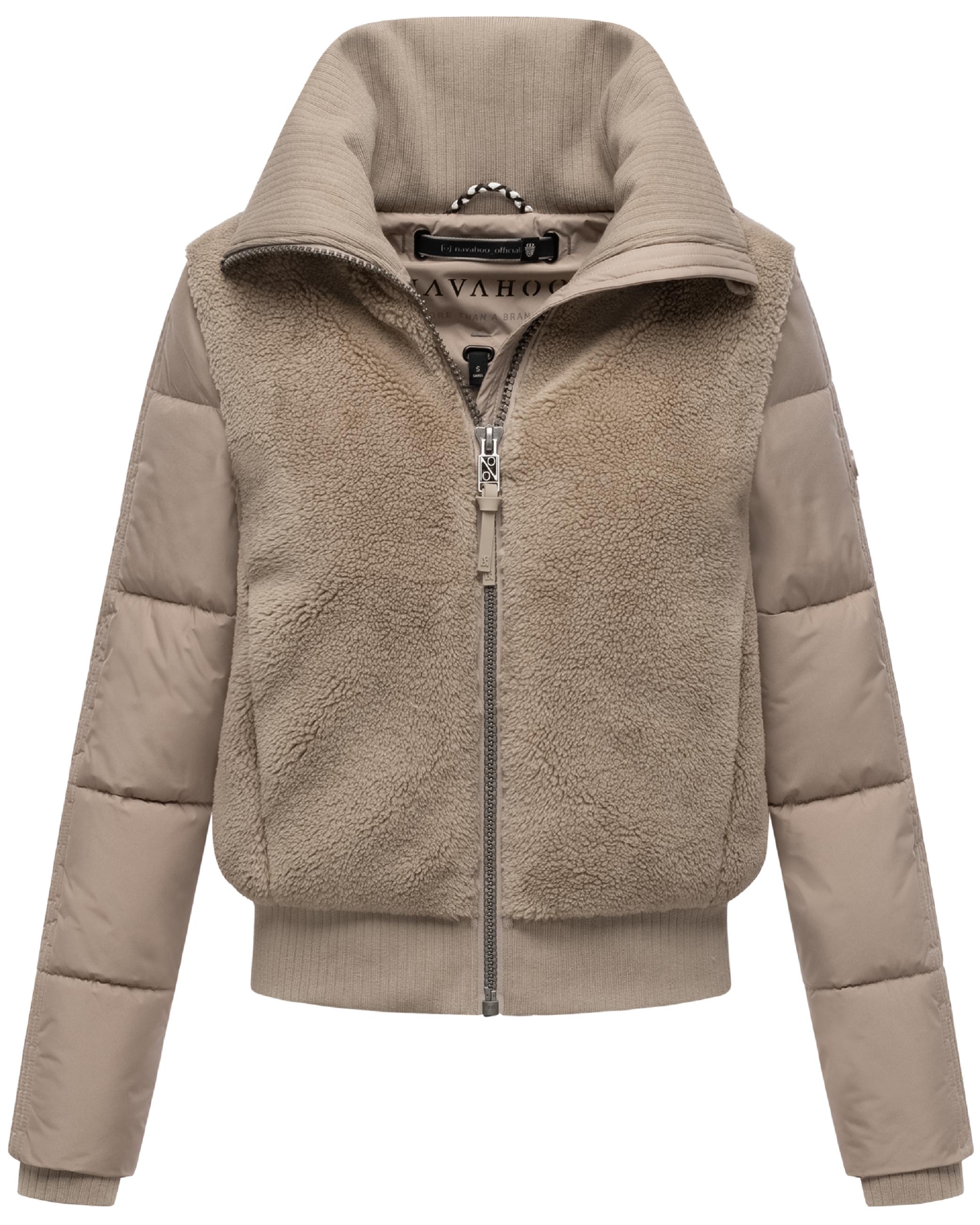 Plüschjacke mit hohem Kragen "Teddyzone 14" Light Taupe