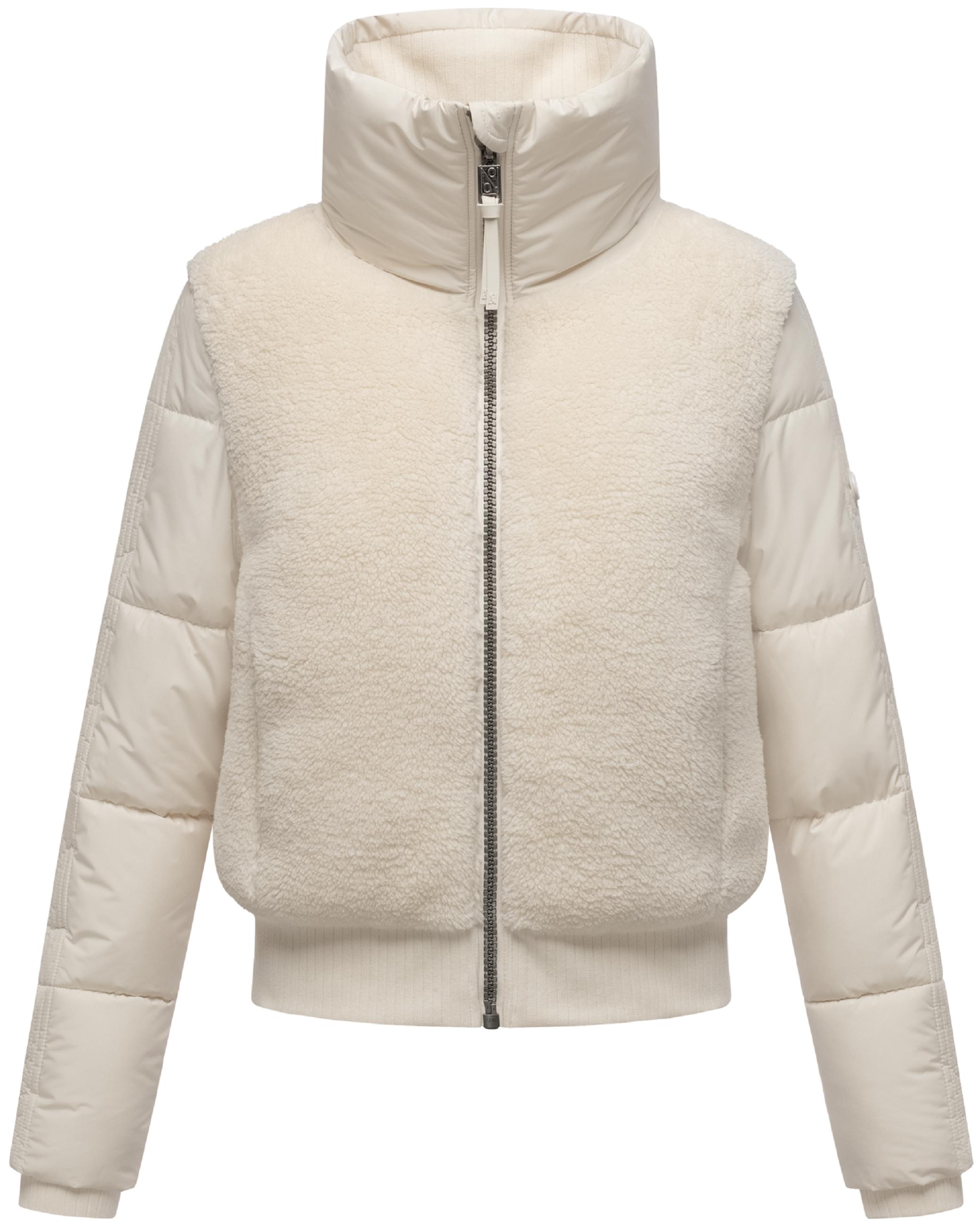 Plüschjacke mit hohem Kragen "Teddyzone 14" Offwhite