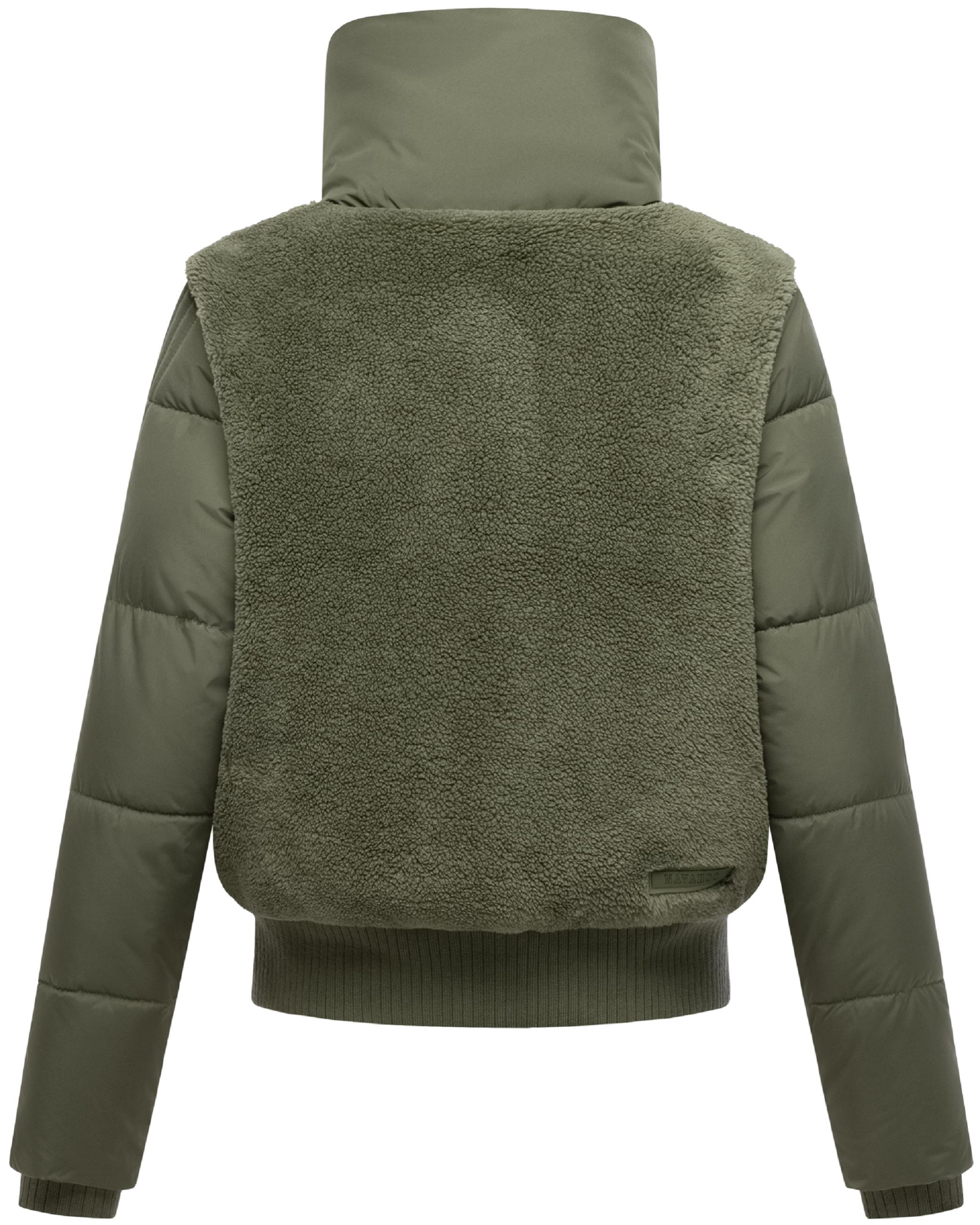Plüschjacke mit hohem Kragen "Teddyzone 14" Olive Leaf
