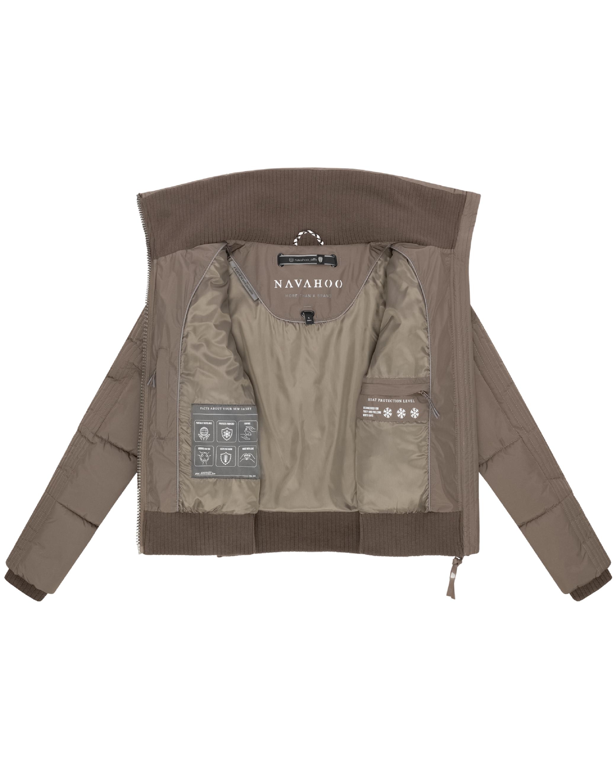 Plüschjacke mit hohem Kragen "Teddyzone 14" Stone Brown