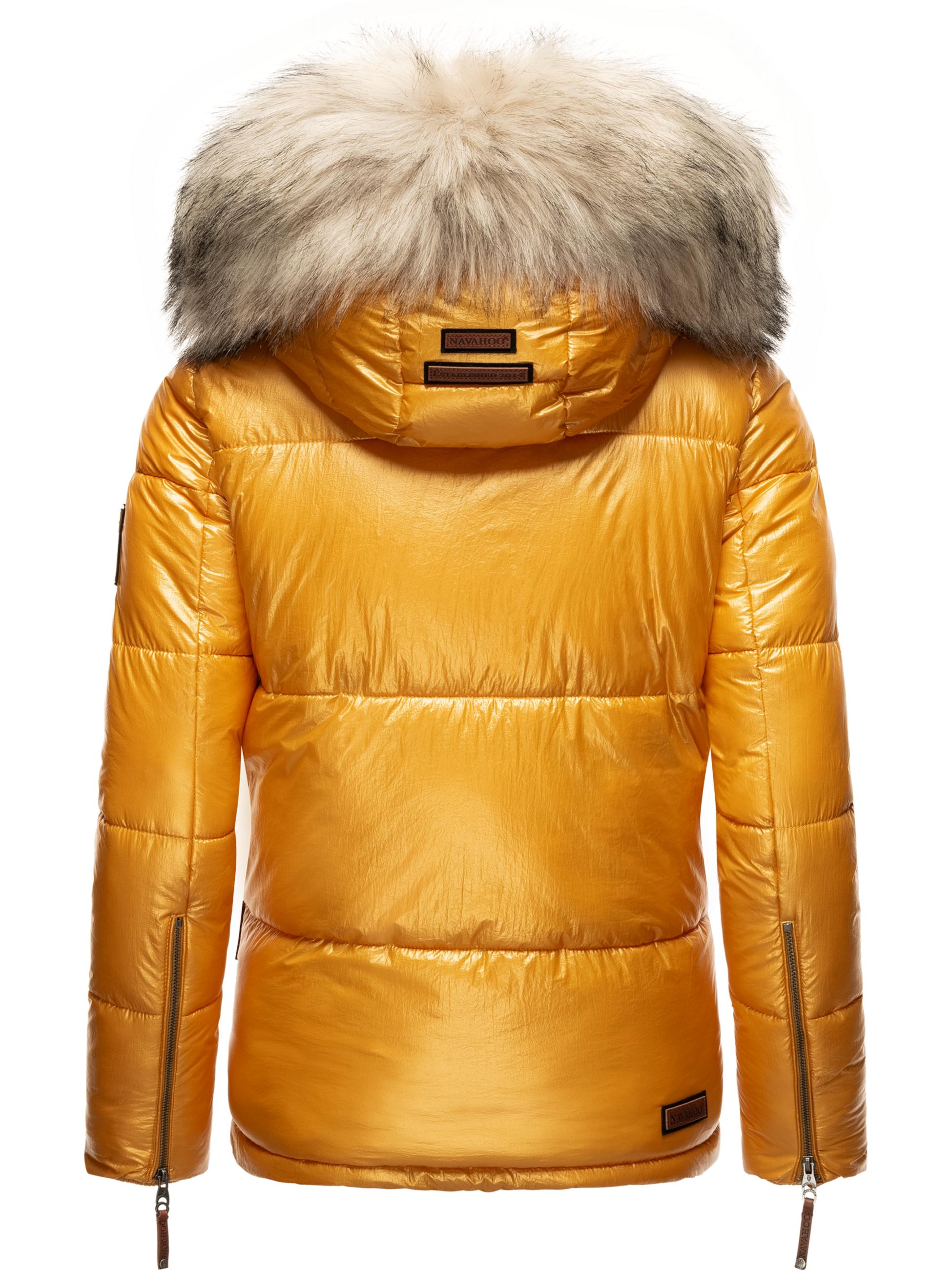 Steppjacke mit Kunstfellkapuze "Tikunaa" Yellow