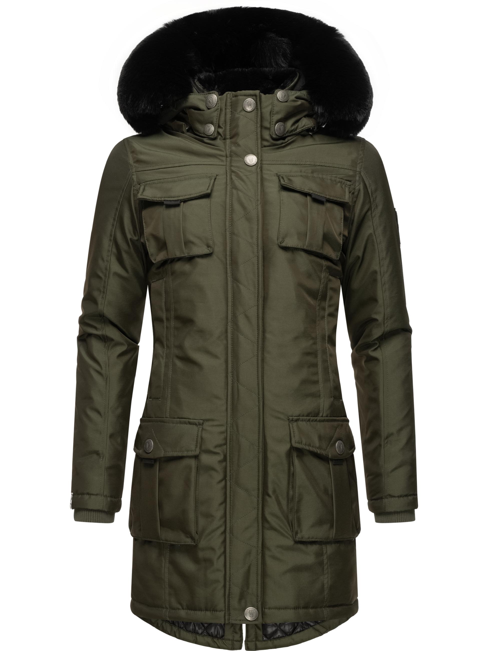 Wintermantel mit abnehmbarer Kapuze "Tiniis" Dark Olive