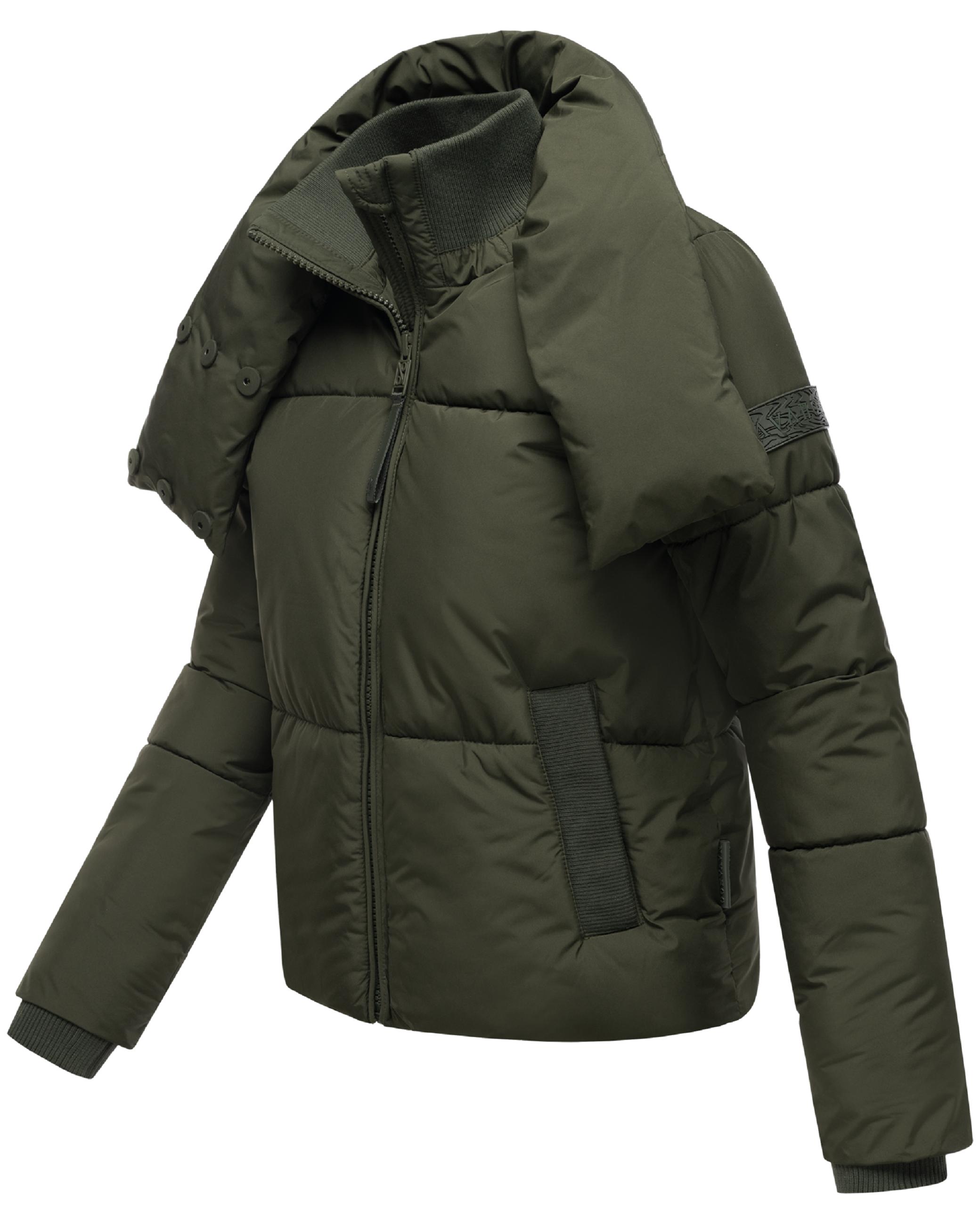 Winter Steppjacke mit hohem Kragen "Traumelfe 14" Dark Olive