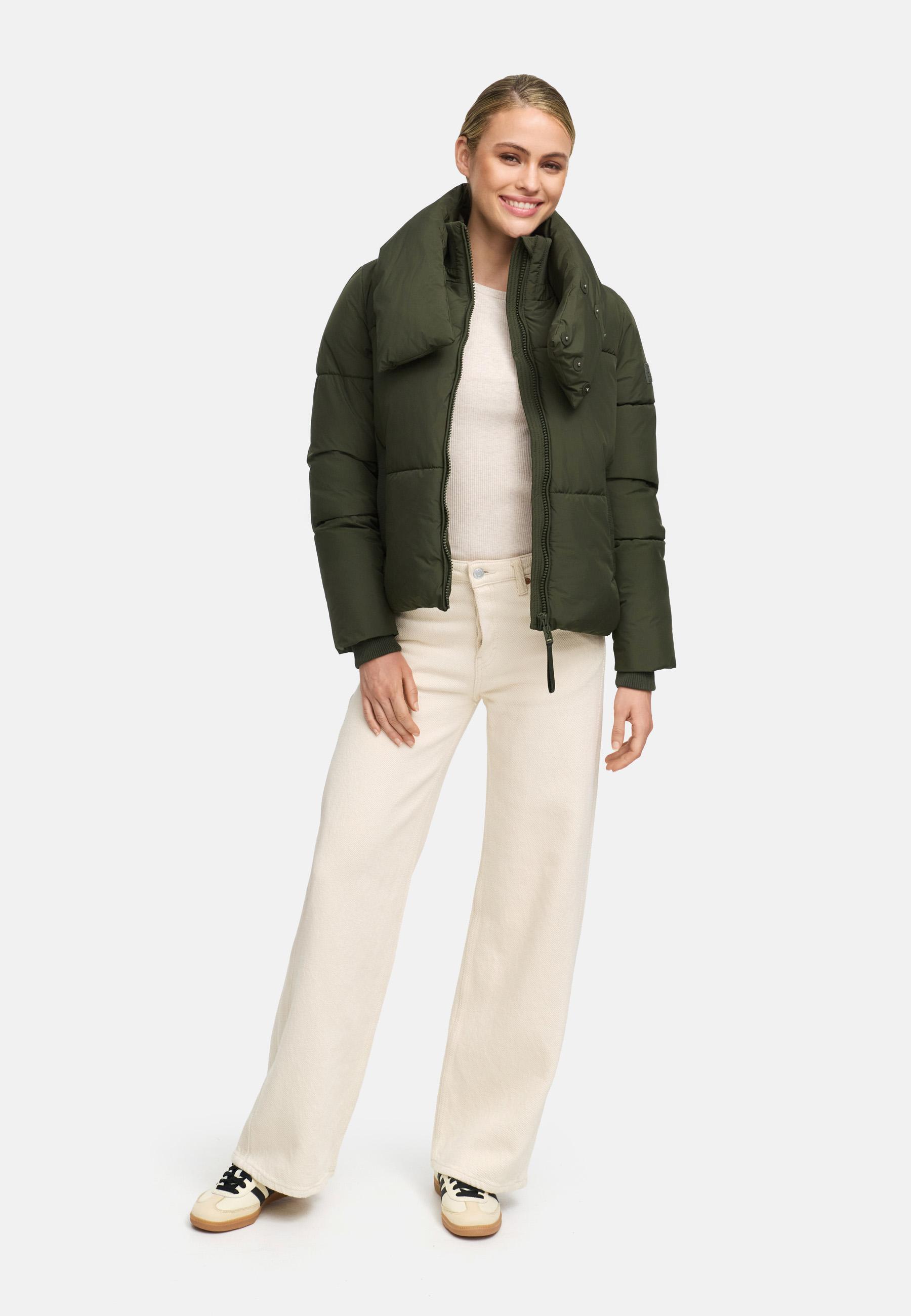 Winter Steppjacke mit hohem Kragen "Traumelfe 14" Dark Olive