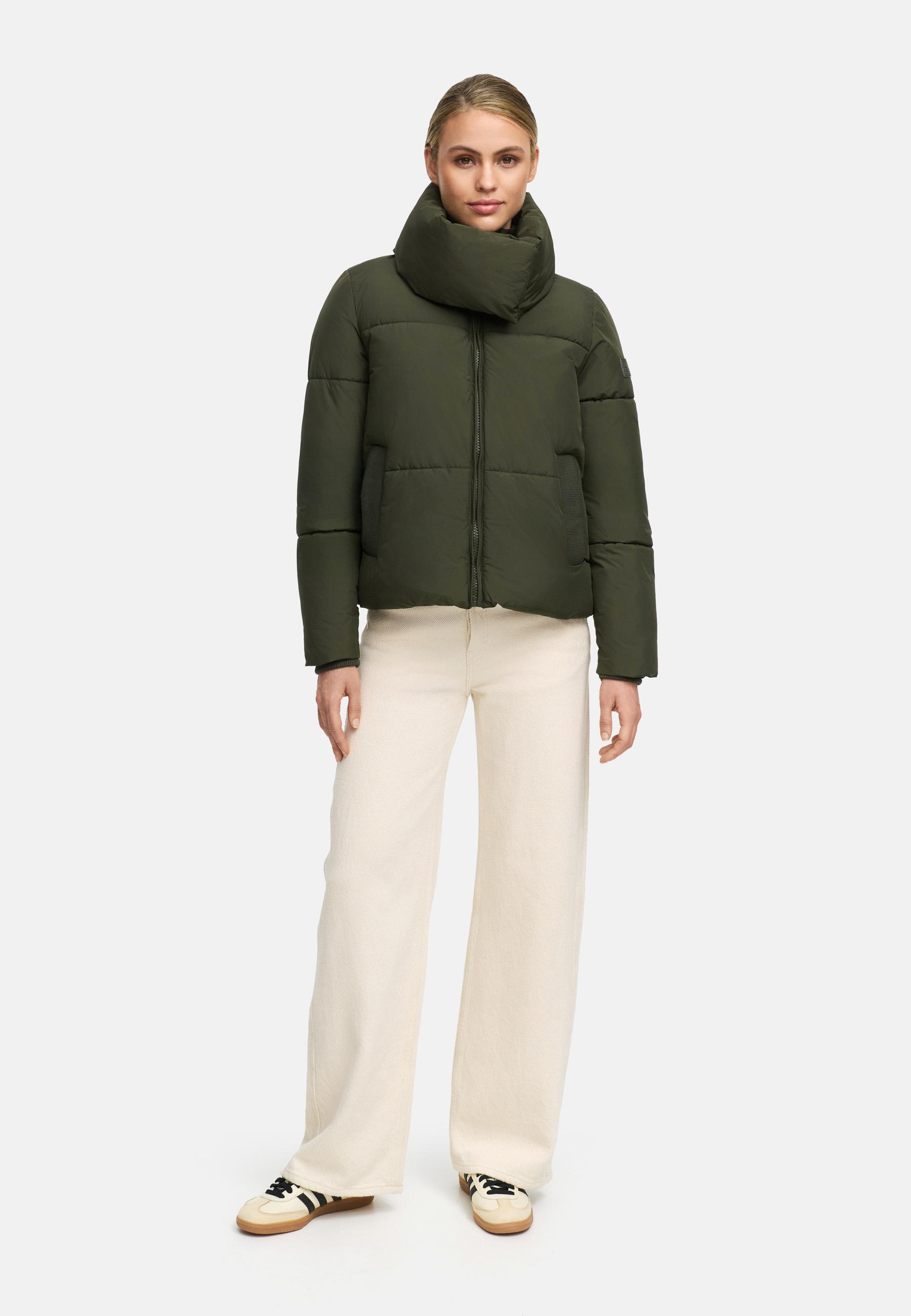 Winter Steppjacke mit hohem Kragen "Traumelfe 14" Dark Olive
