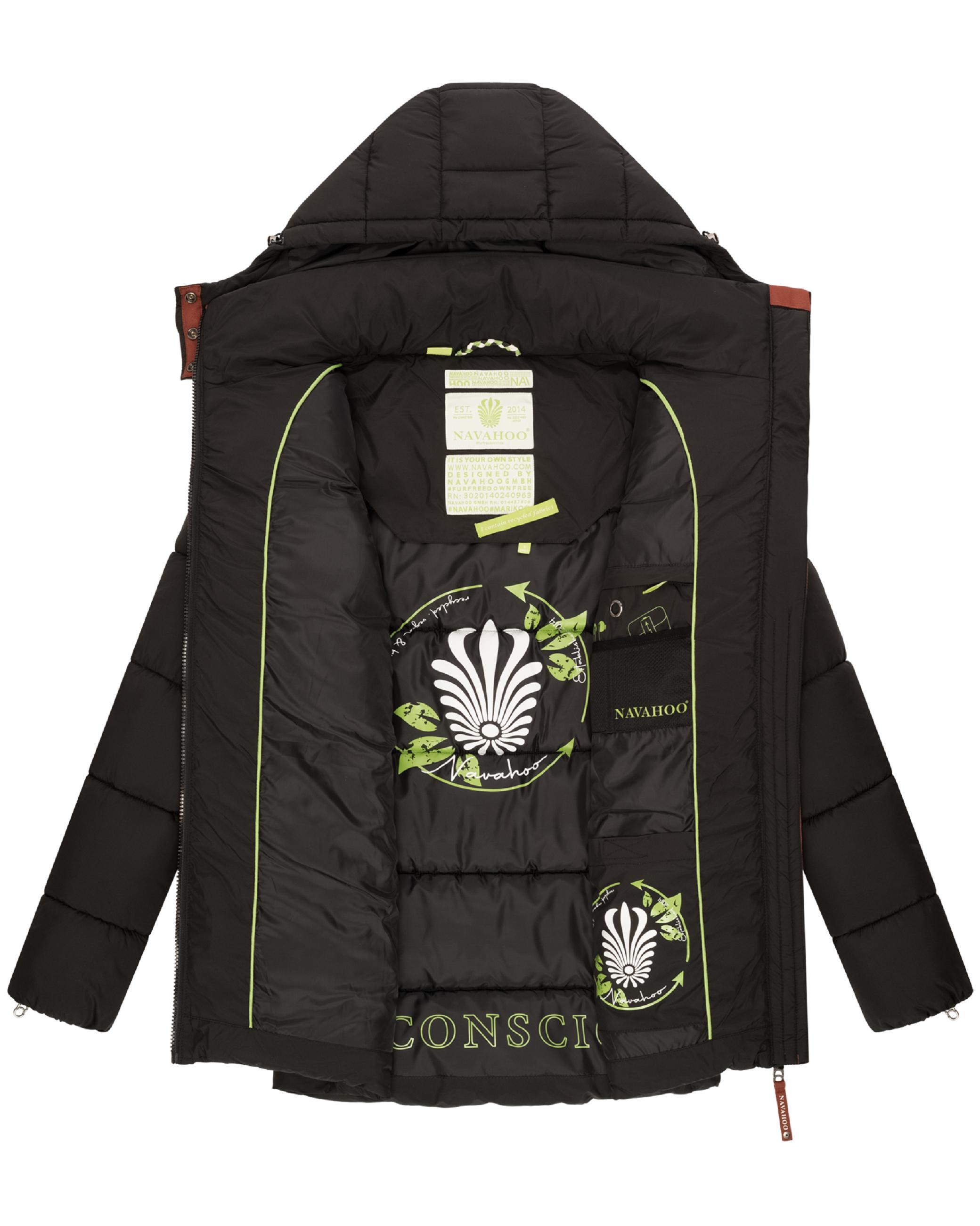 Steppjacke mit Kapuze "Wattewölkchen" Black