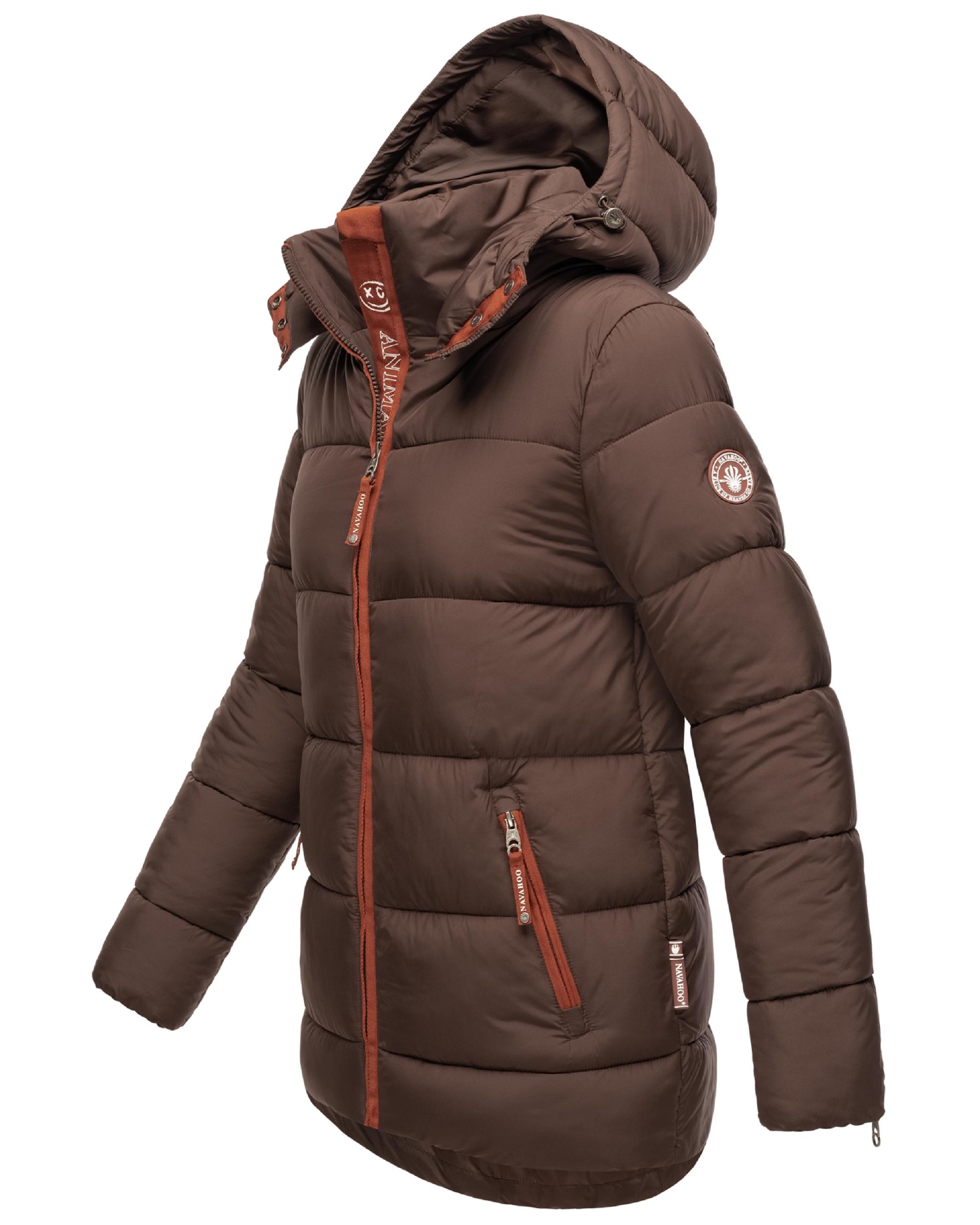 Steppjacke mit Kapuze "Wattewölkchen" Dark Choco