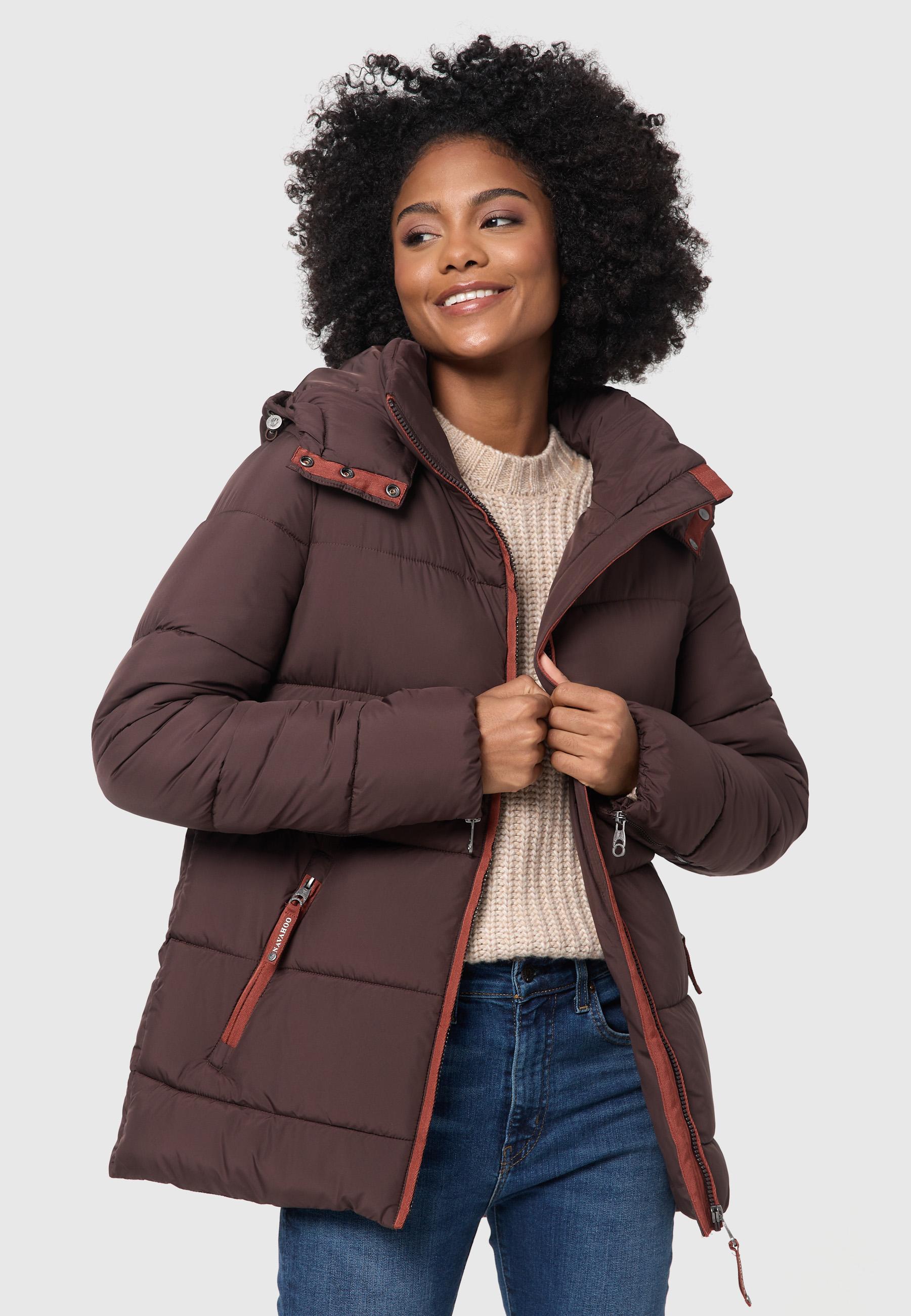 Steppjacke mit Kapuze "Wattewölkchen" Dark Choco