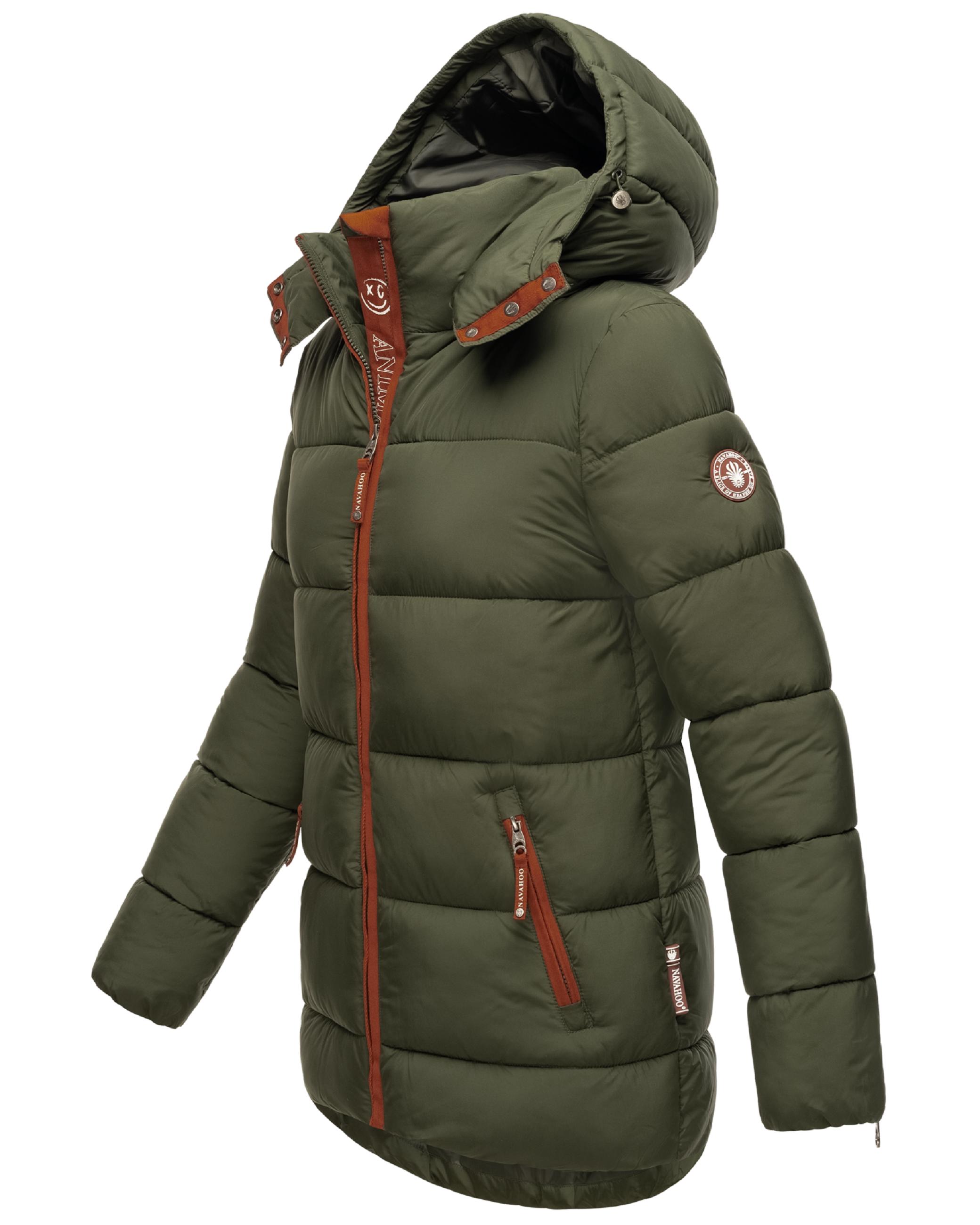 Steppjacke mit Kapuze "Wattewölkchen" Dark Olive