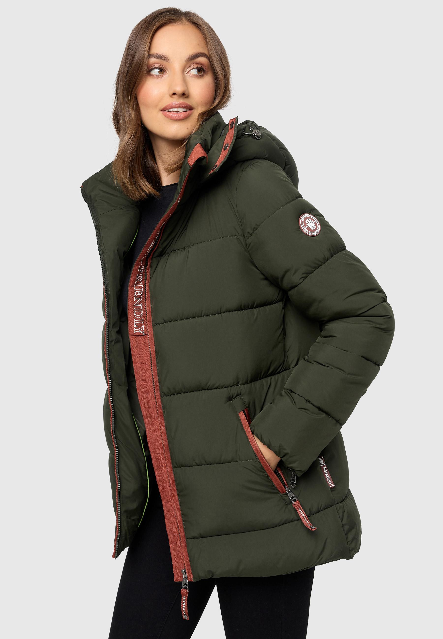 Steppjacke mit Kapuze "Wattewölkchen" Dark Olive