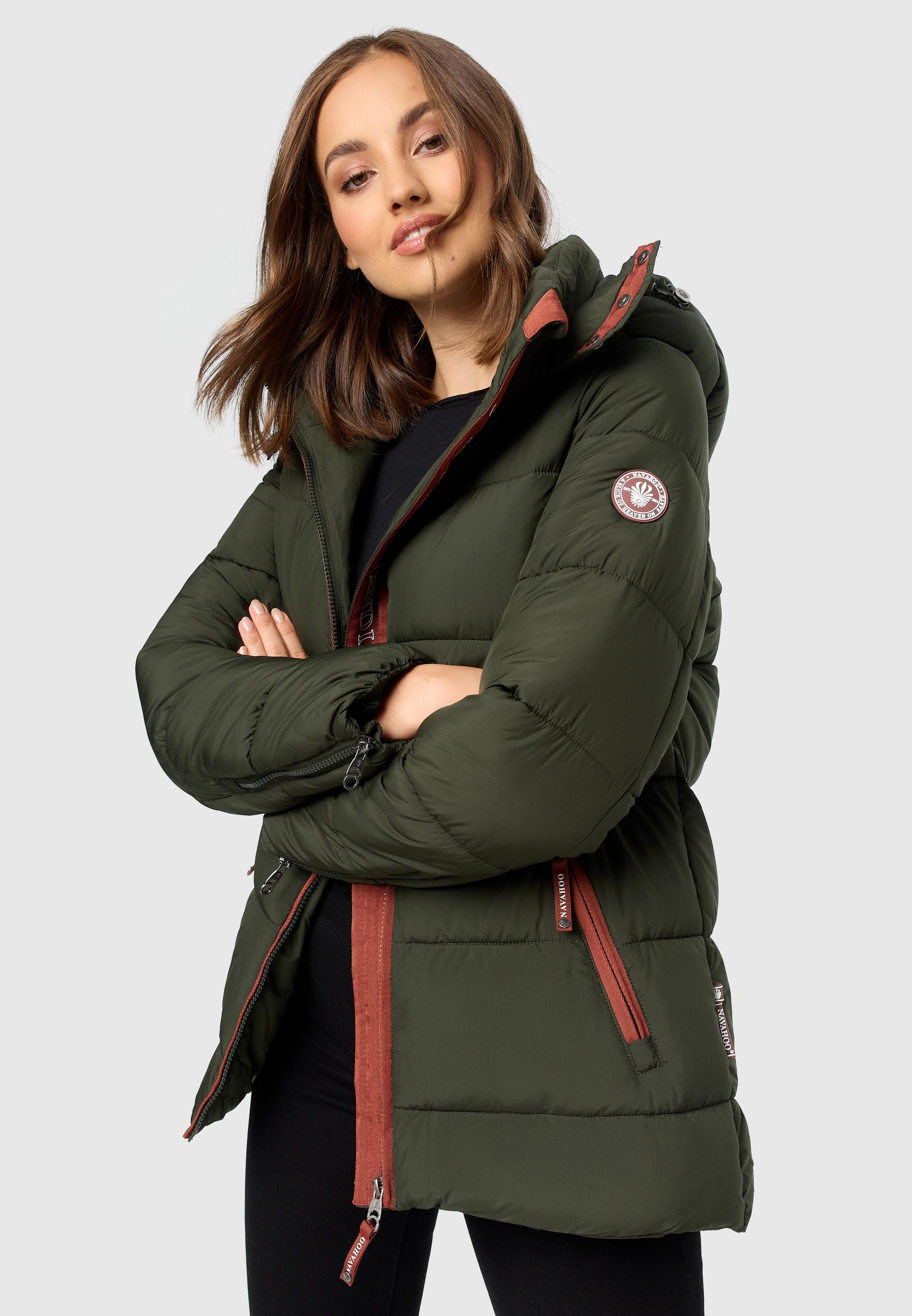 Steppjacke mit Kapuze "Wattewölkchen" Dark Olive