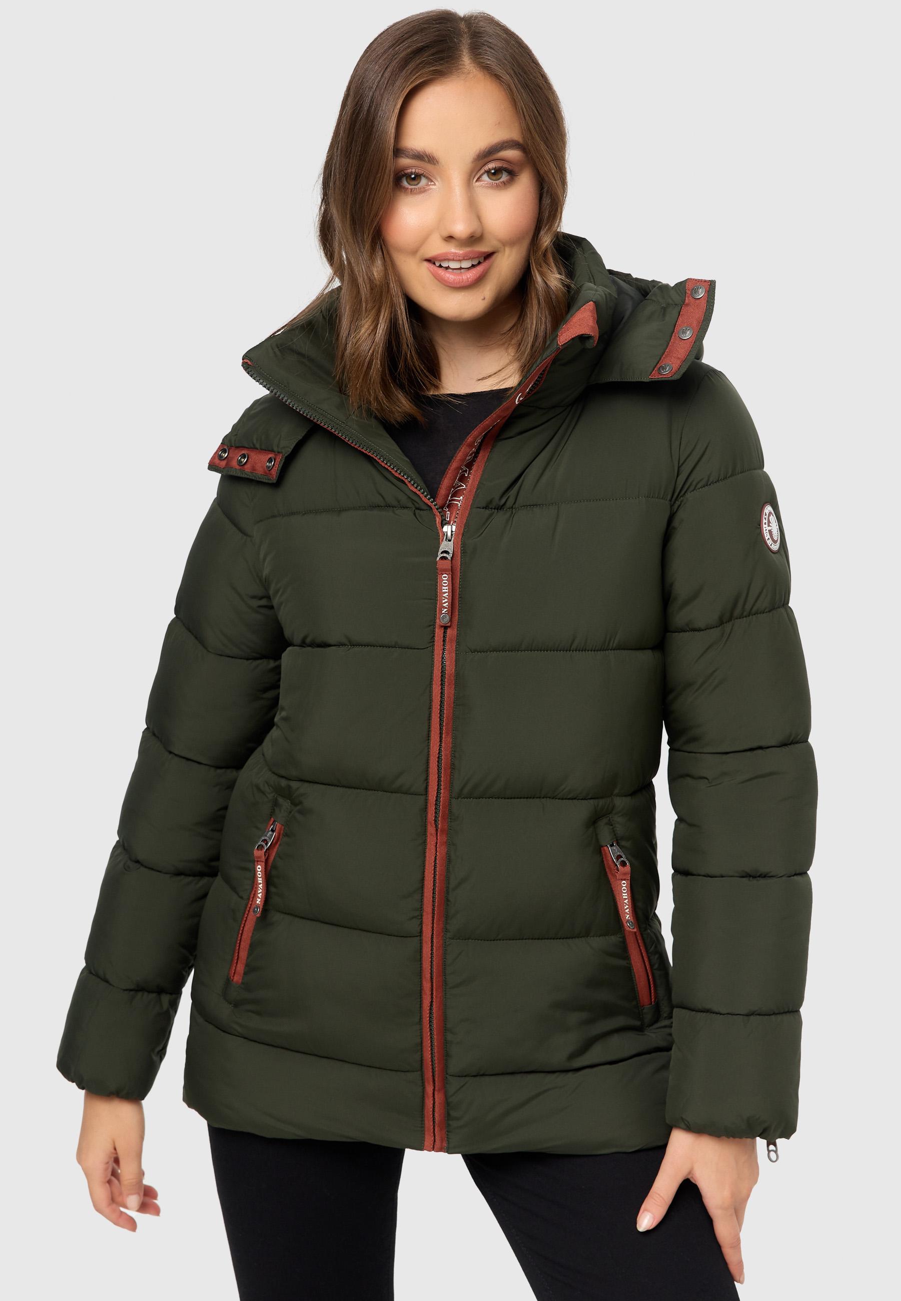 Steppjacke mit Kapuze "Wattewölkchen" Dark Olive