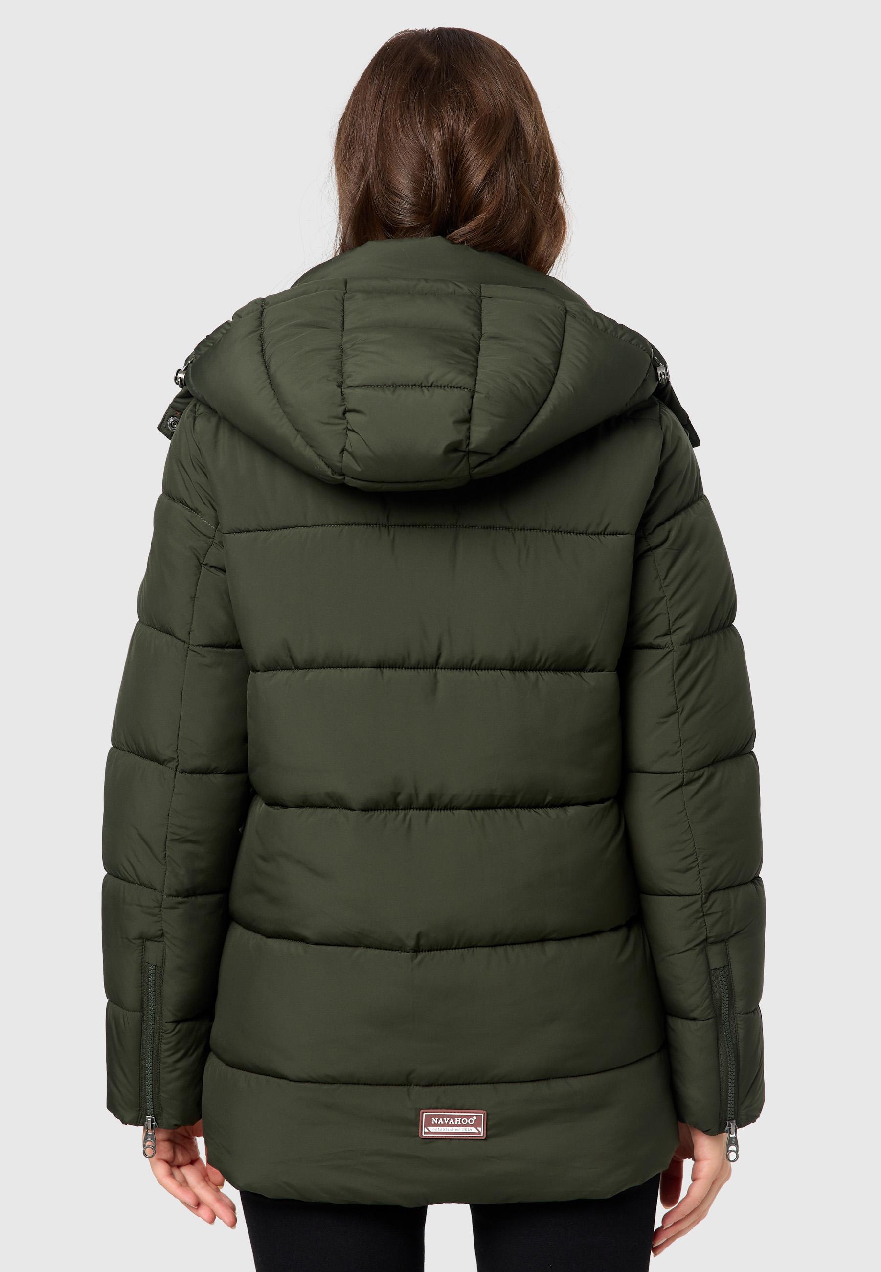 Steppjacke mit Kapuze "Wattewölkchen" Dark Olive