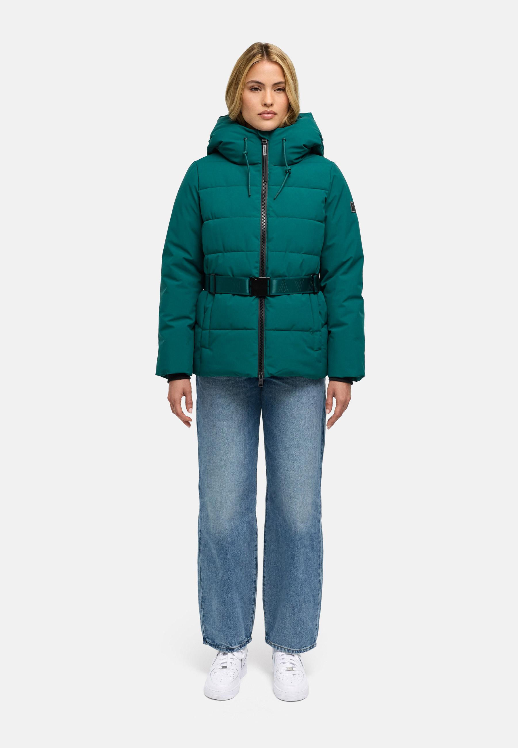 Steppjacke mit Taillengürtel "Wattewunder XIV" Ocean Green