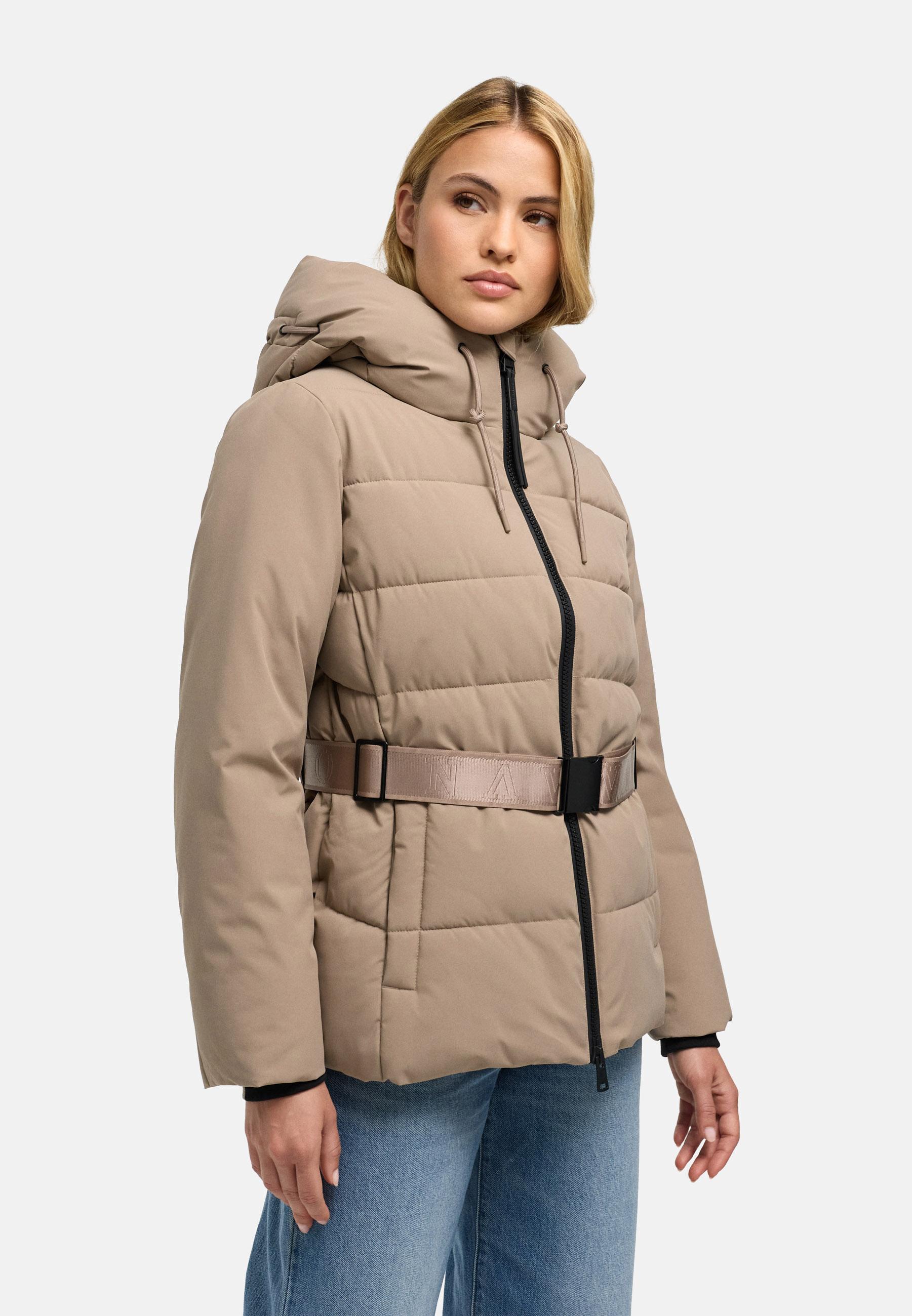 Steppjacke mit Taillengürtel "Wattewunder XIV" Taupe Grey