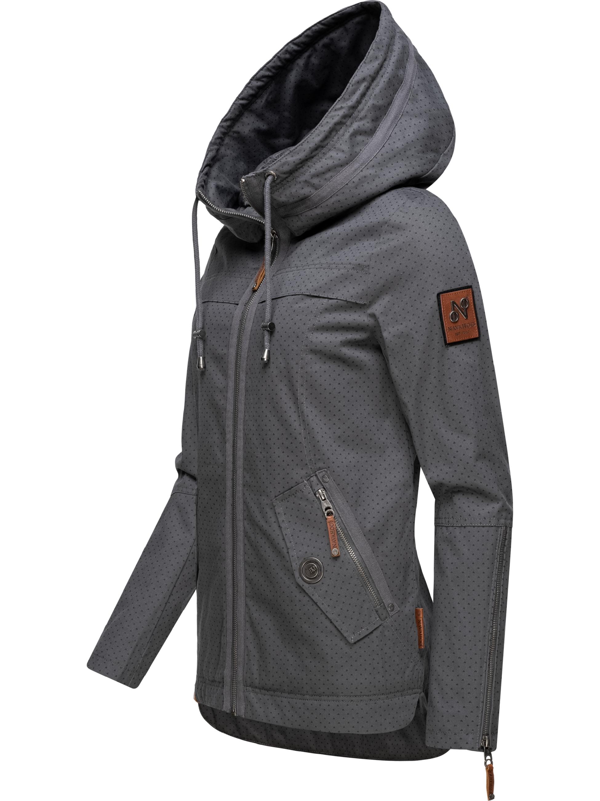 Leichte Übergangsjacke mit Kapuze "Wekoo" Antracite Dots