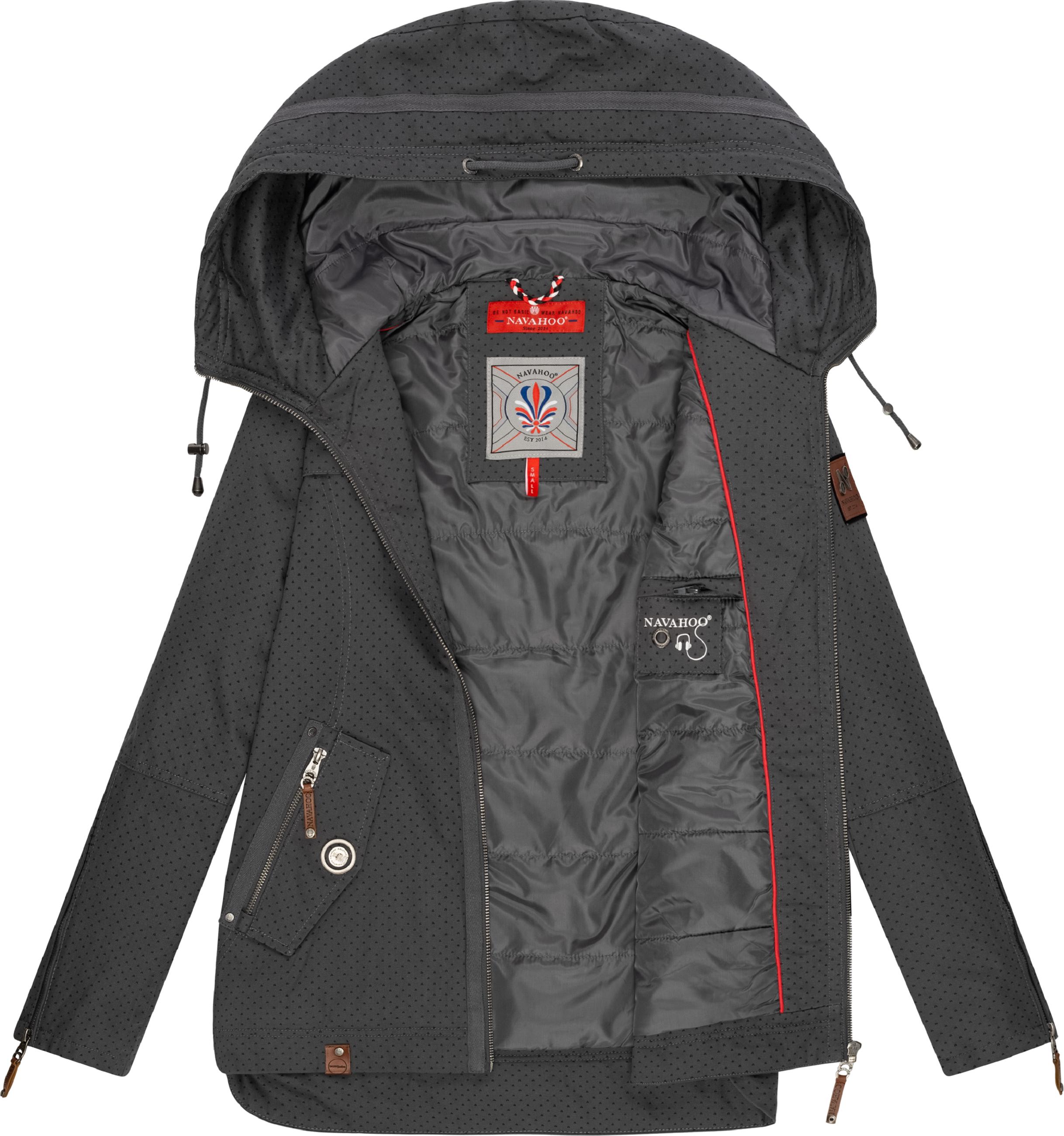 Leichte Übergangsjacke mit Kapuze "Wekoo" Antracite Dots