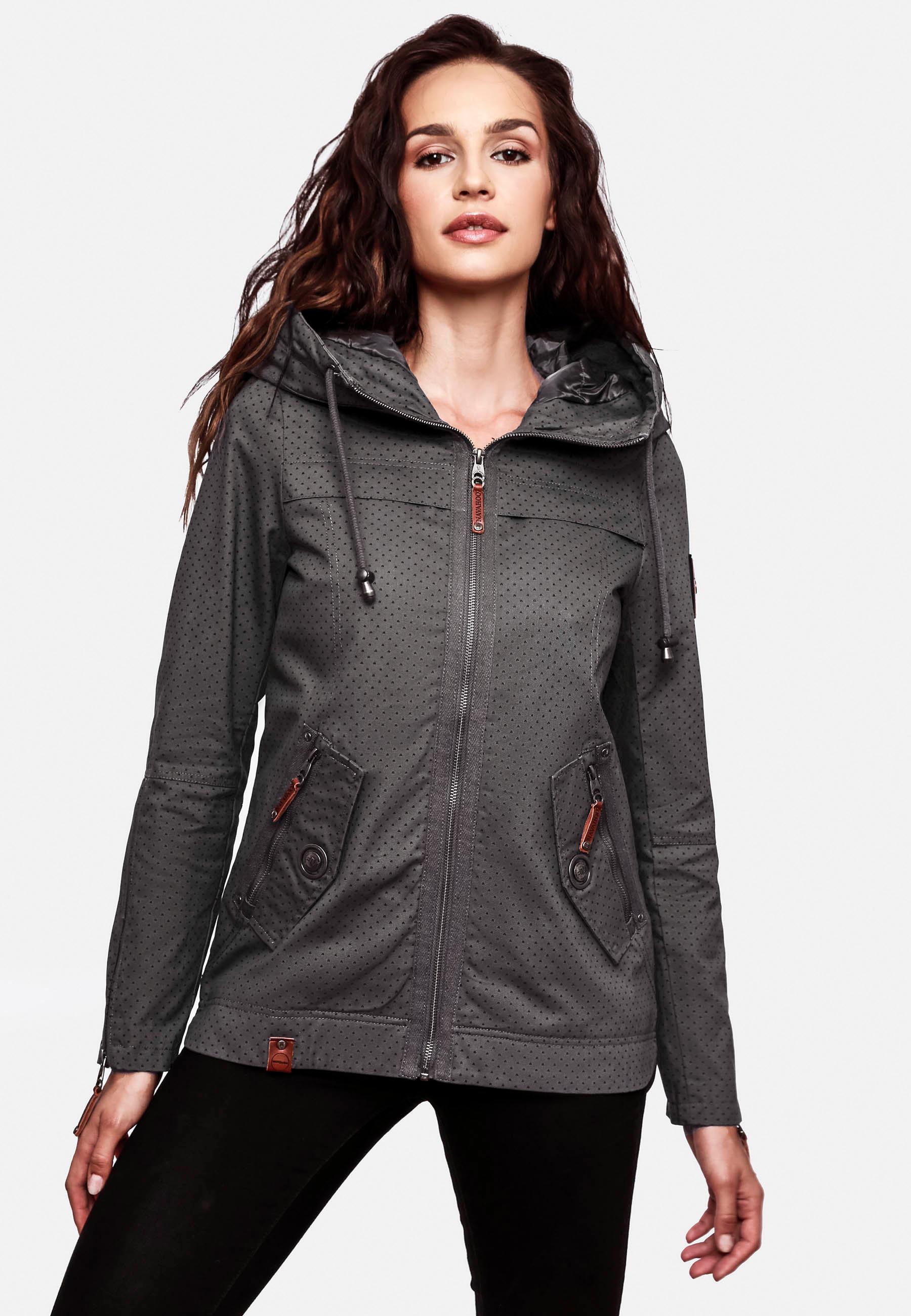 Leichte Übergangsjacke mit Kapuze "Wekoo" Antracite Dots