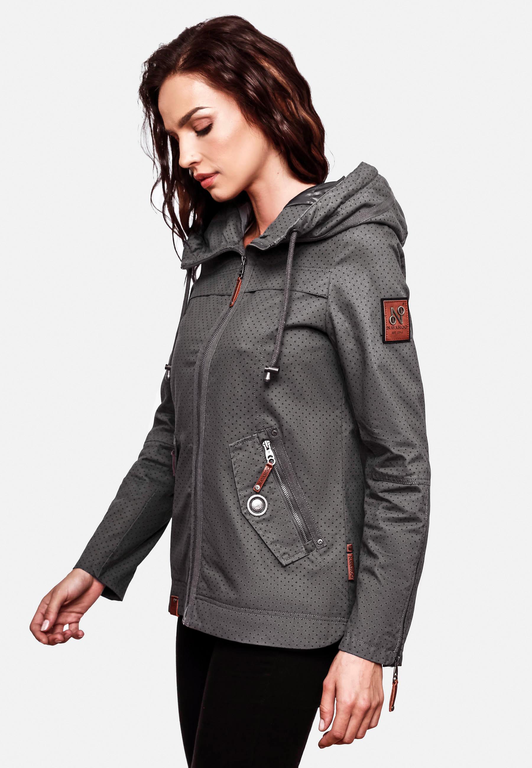 Leichte Übergangsjacke mit Kapuze "Wekoo" Antracite Dots