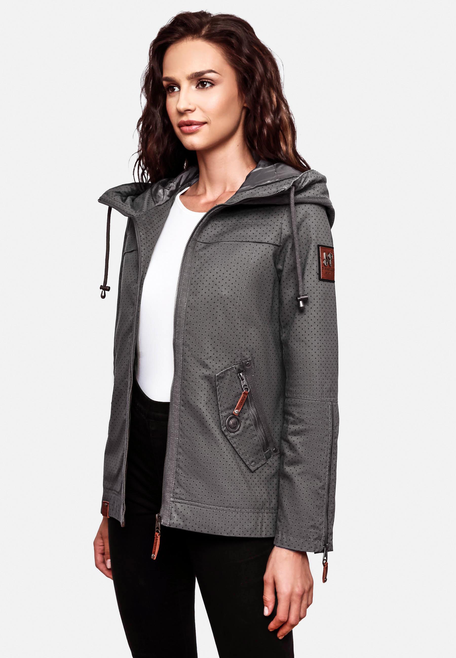 Leichte Übergangsjacke mit Kapuze "Wekoo" Antracite Dots