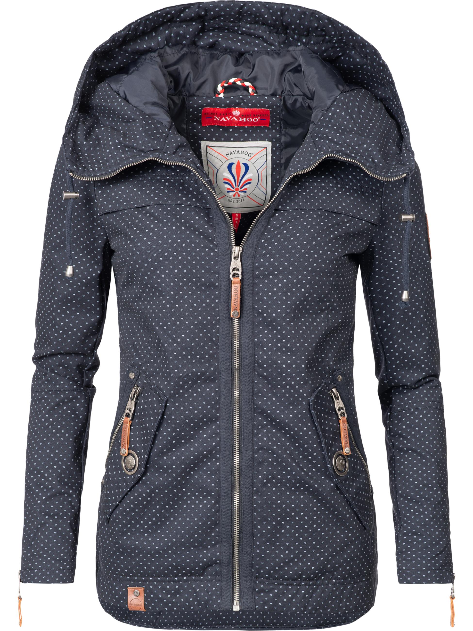 Leichte Übergangsjacke mit Kapuze "Wekoo" Blau Dots