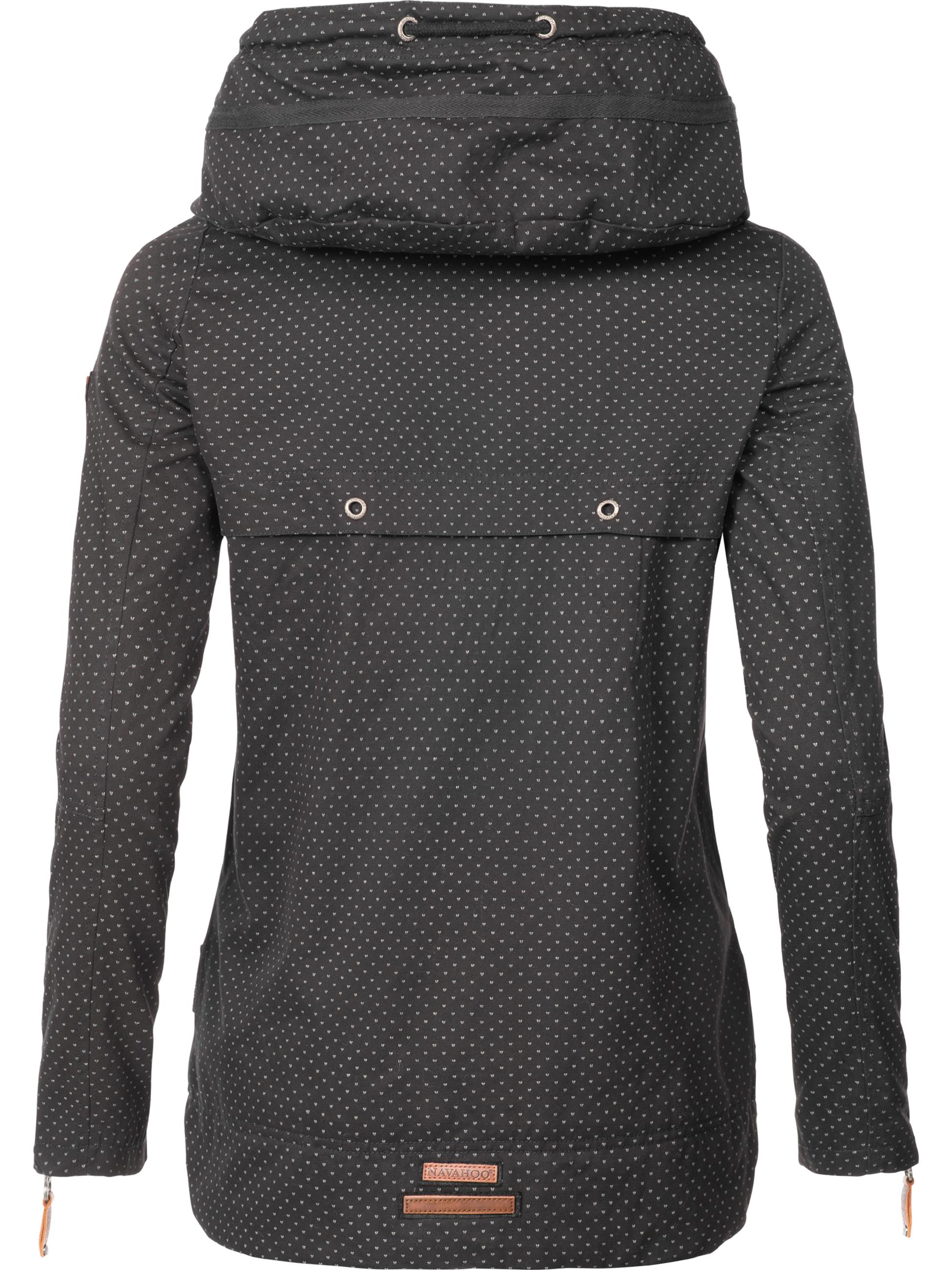 Leichte Übergangsjacke mit Kapuze "Wekoo" Schwarz Dots