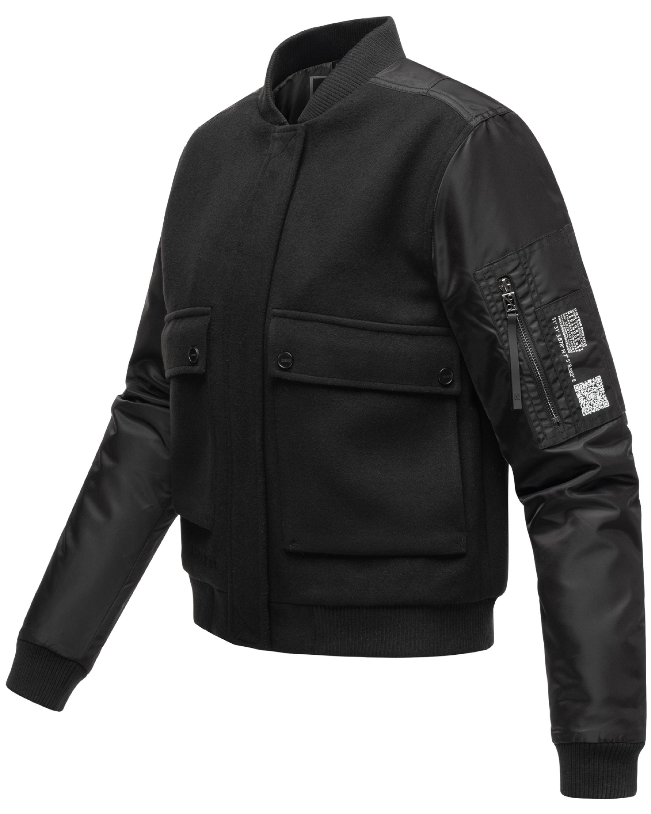 angesagte Bomberjacke "Willstehaben 14" Black