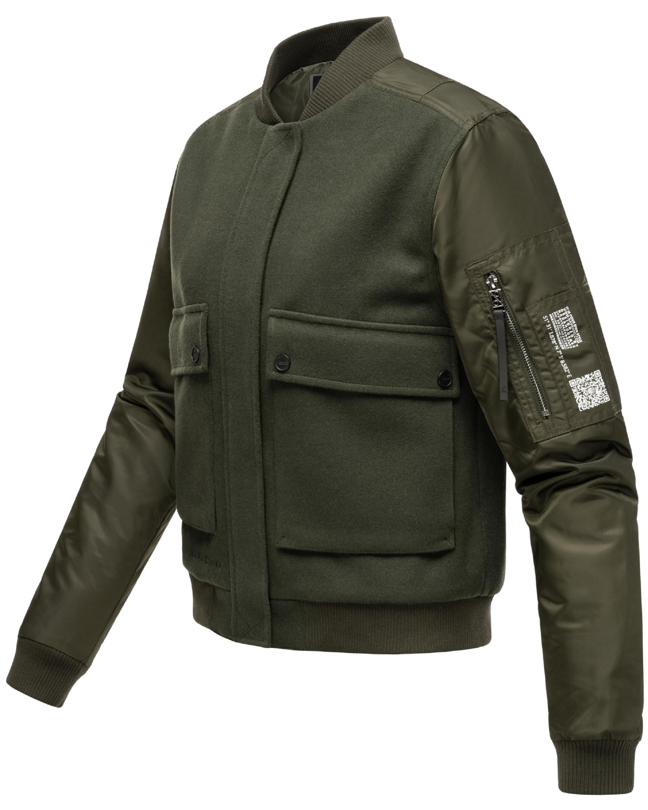 angesagte Bomberjacke "Willstehaben 14" Olive