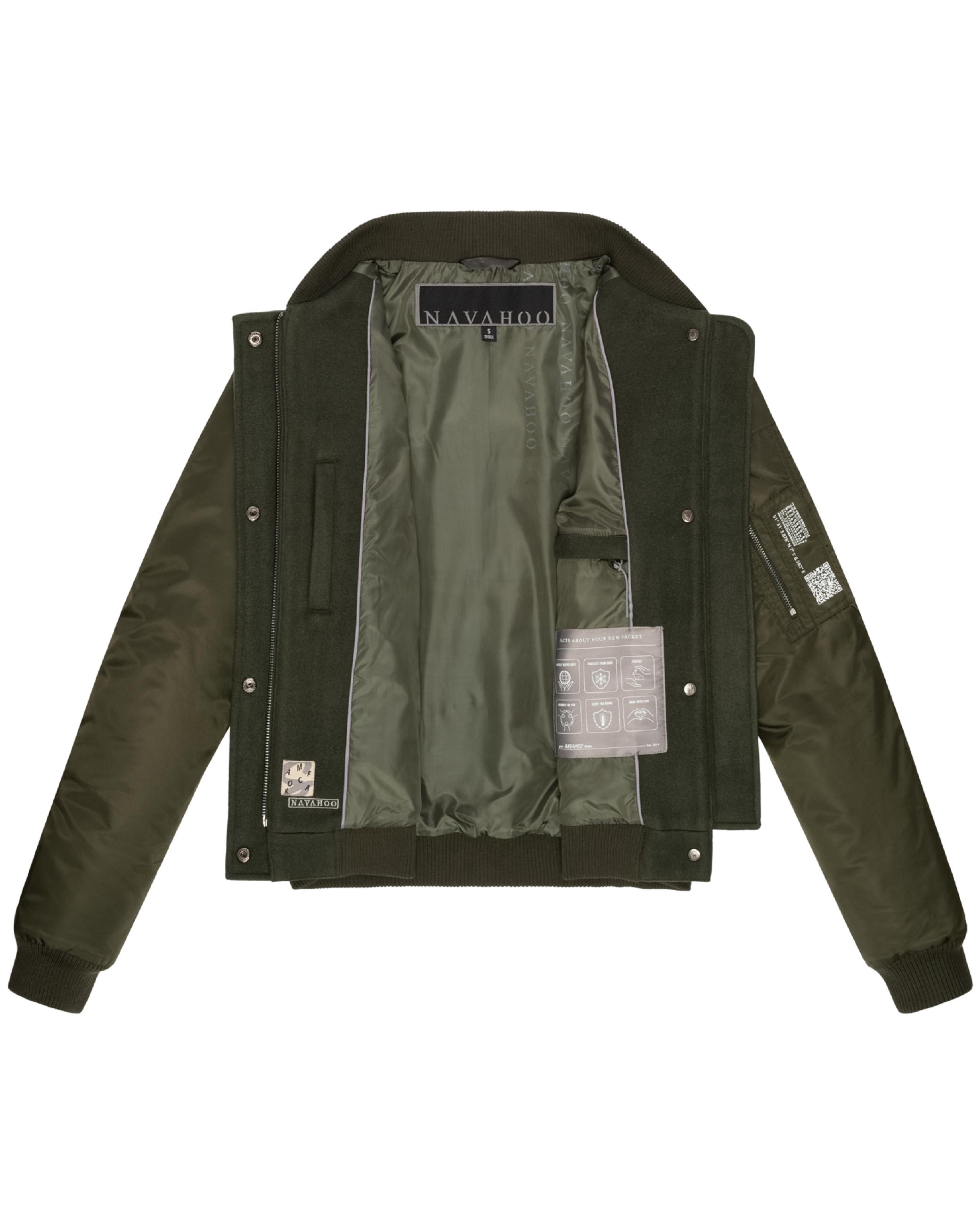 angesagte Bomberjacke "Willstehaben 14" Olive