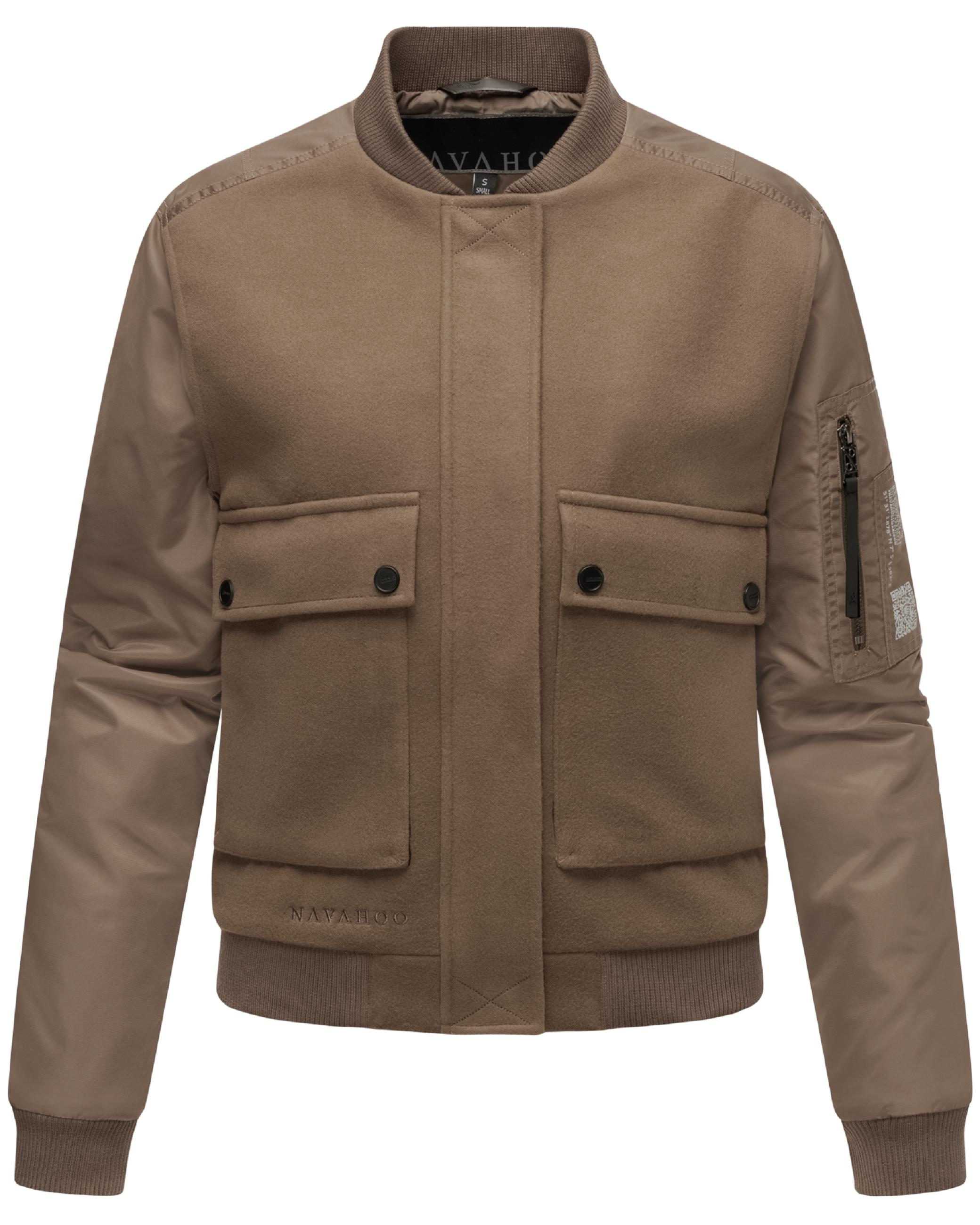 angesagte Bomberjacke "Willstehaben 14" Stone Brown