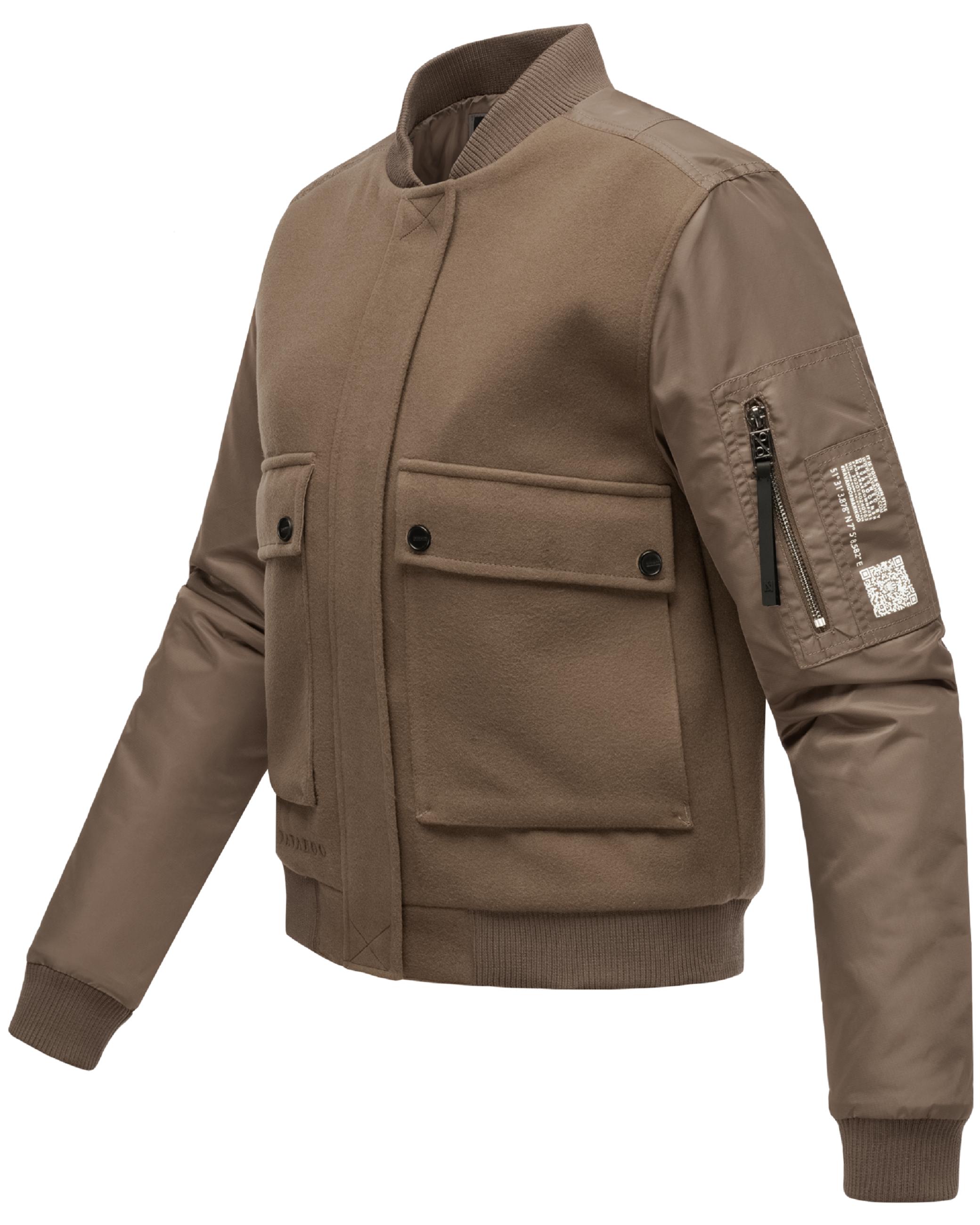 angesagte Bomberjacke "Willstehaben 14" Stone Brown