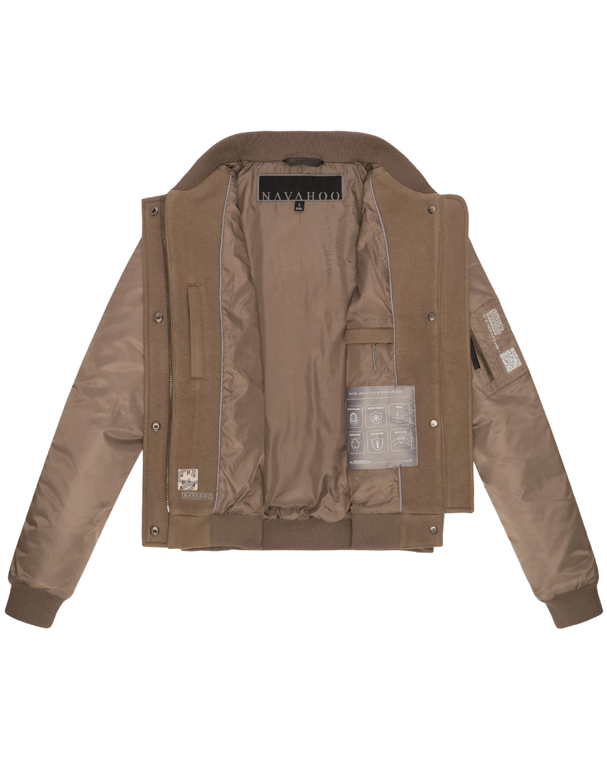 angesagte Bomberjacke "Willstehaben 14" Stone Brown