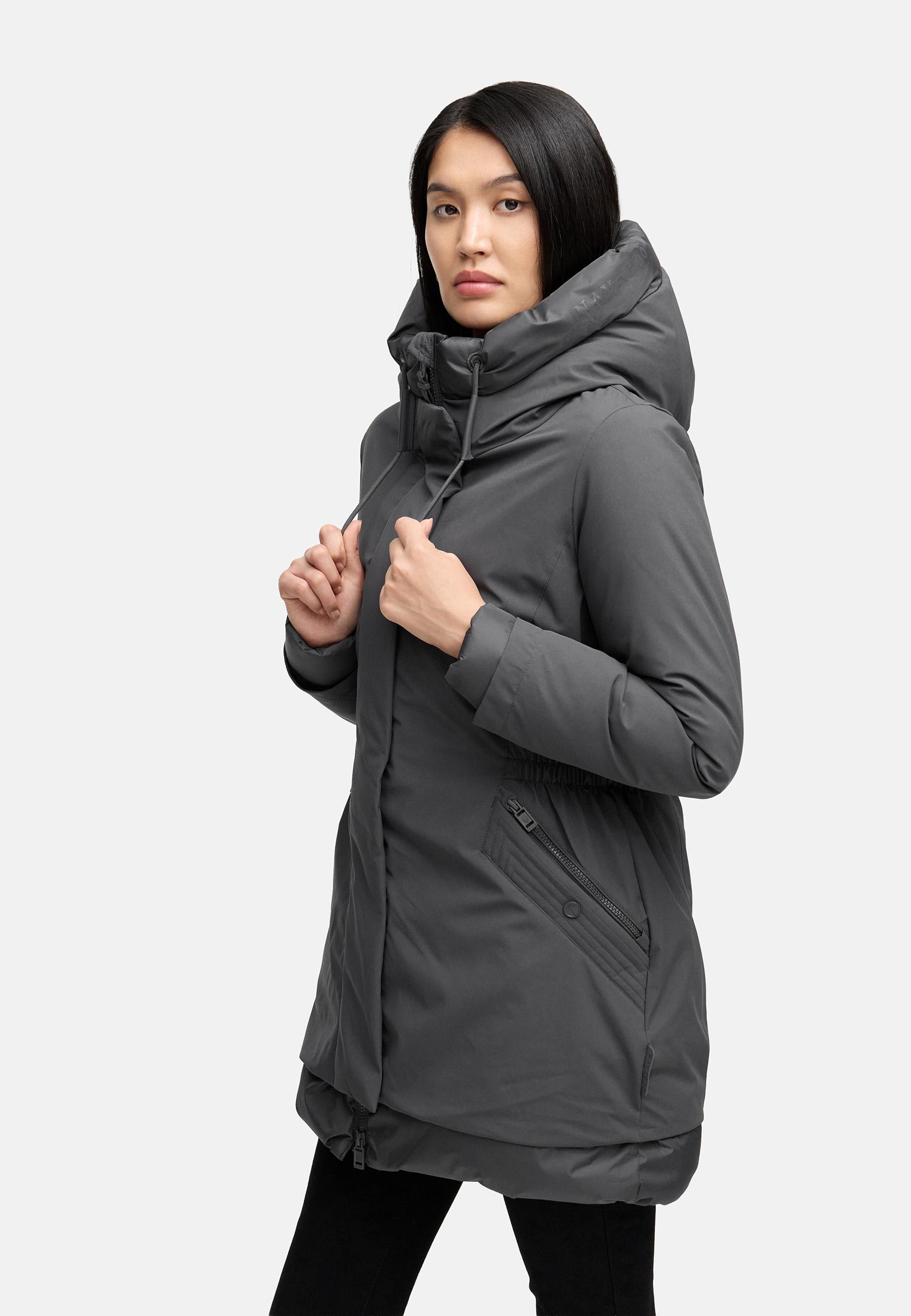 Warmer Steppmantel mit Magnet-Verschluss "Winterprinzessin 14" Anthracite