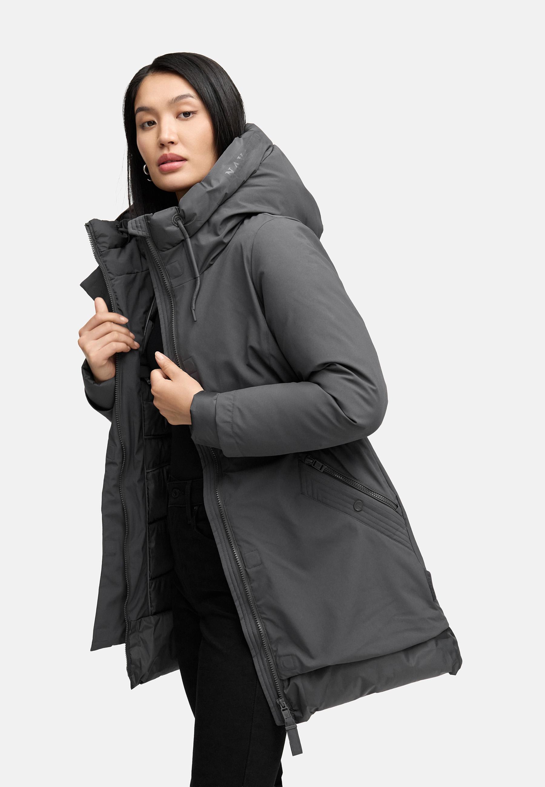 Warmer Steppmantel mit Magnet-Verschluss "Winterprinzessin 14" Anthracite