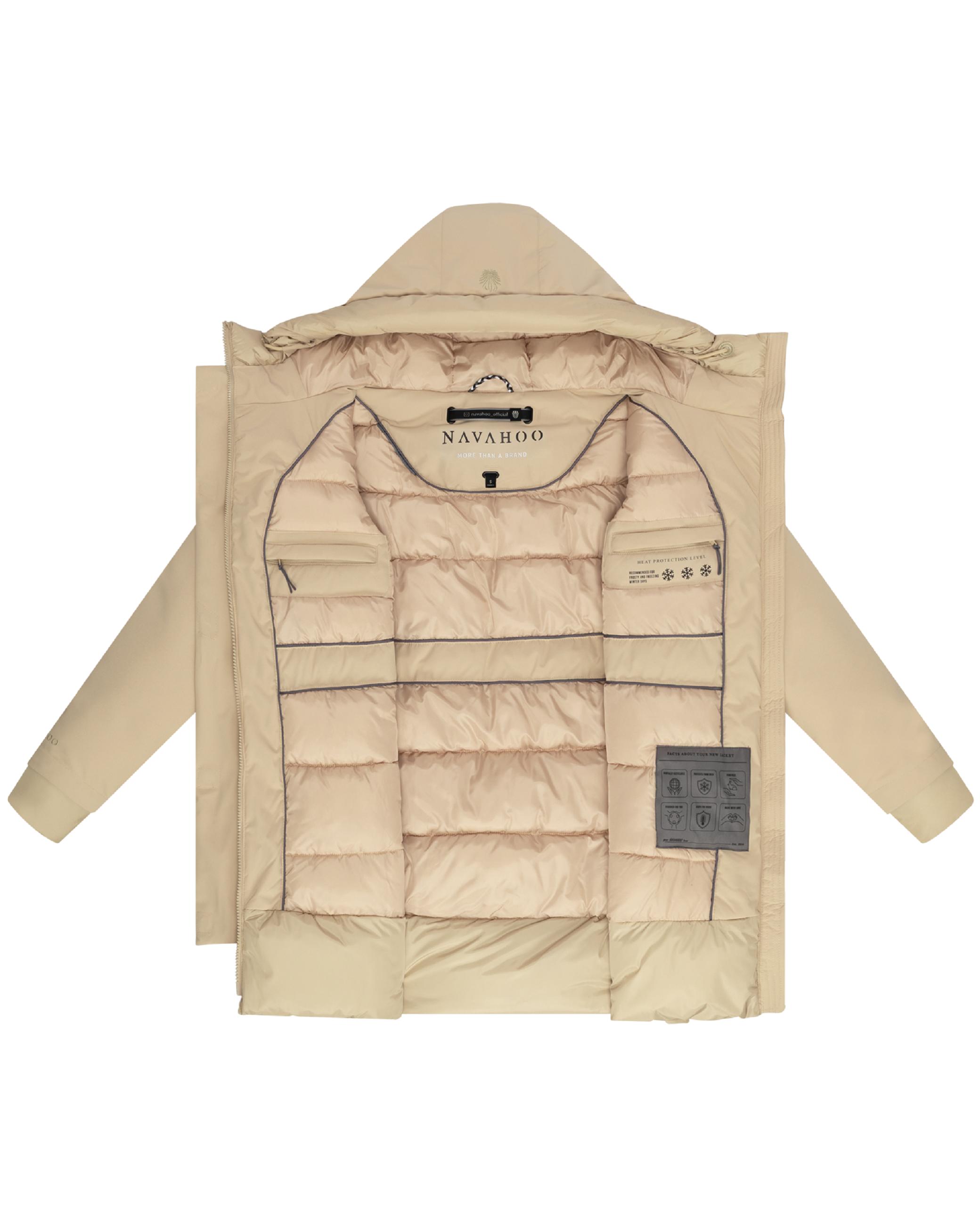 Warmer Steppmantel mit Magnet-Verschluss "Winterprinzessin 14" Beige