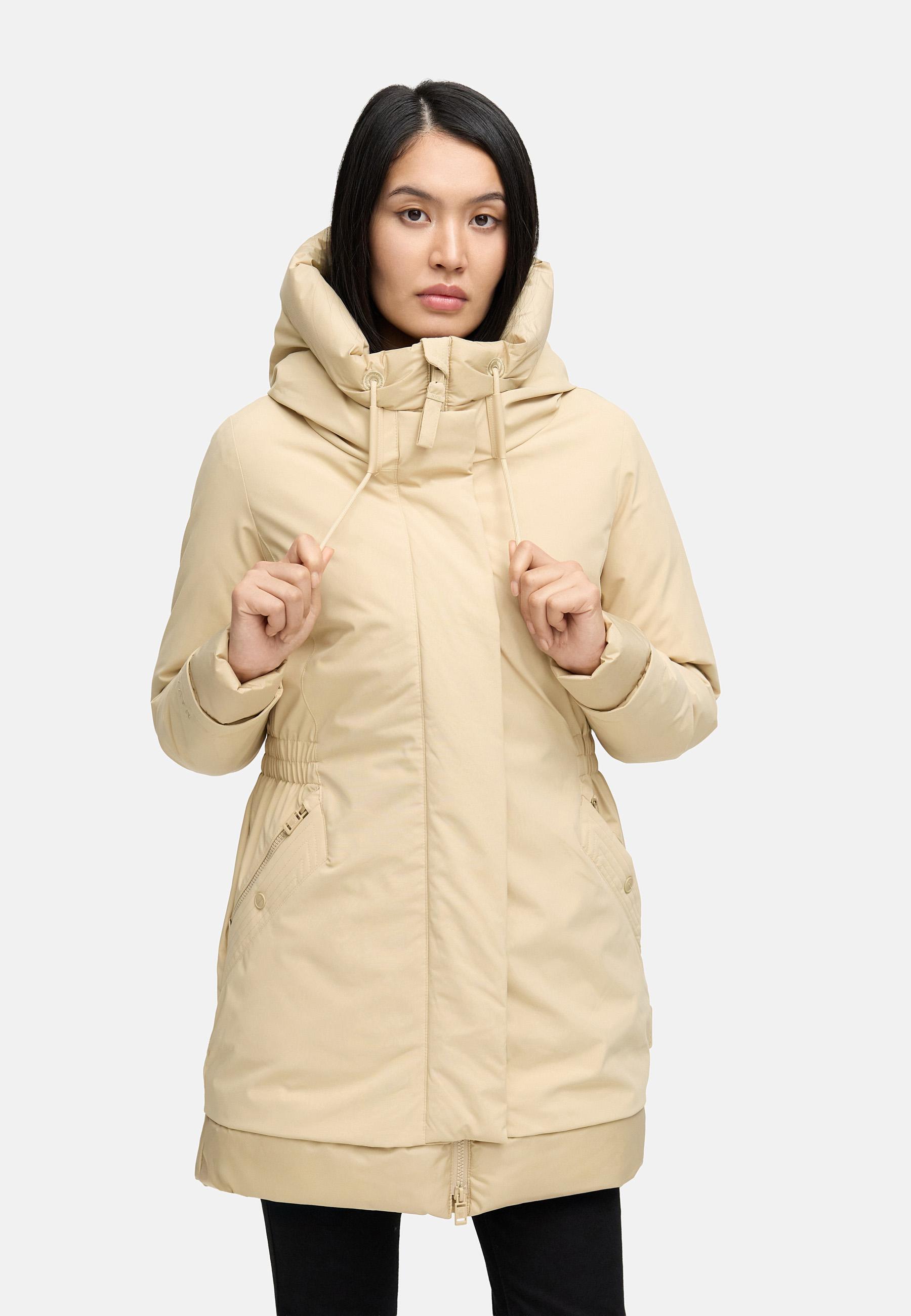 Warmer Steppmantel mit Magnet-Verschluss "Winterprinzessin 14" Beige