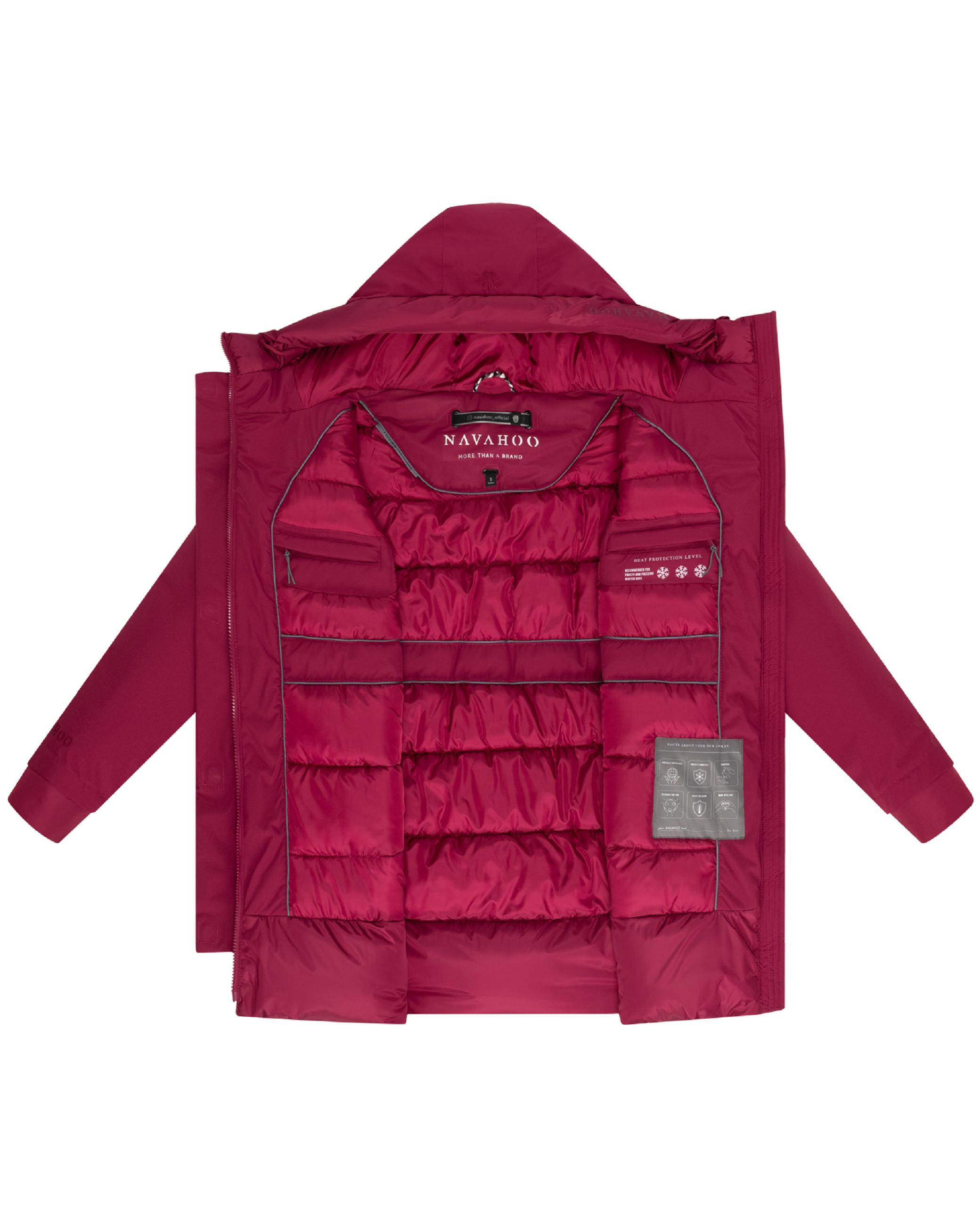 Warmer Steppmantel mit Magnet-Verschluss "Winterprinzessin 14" Berry Wine