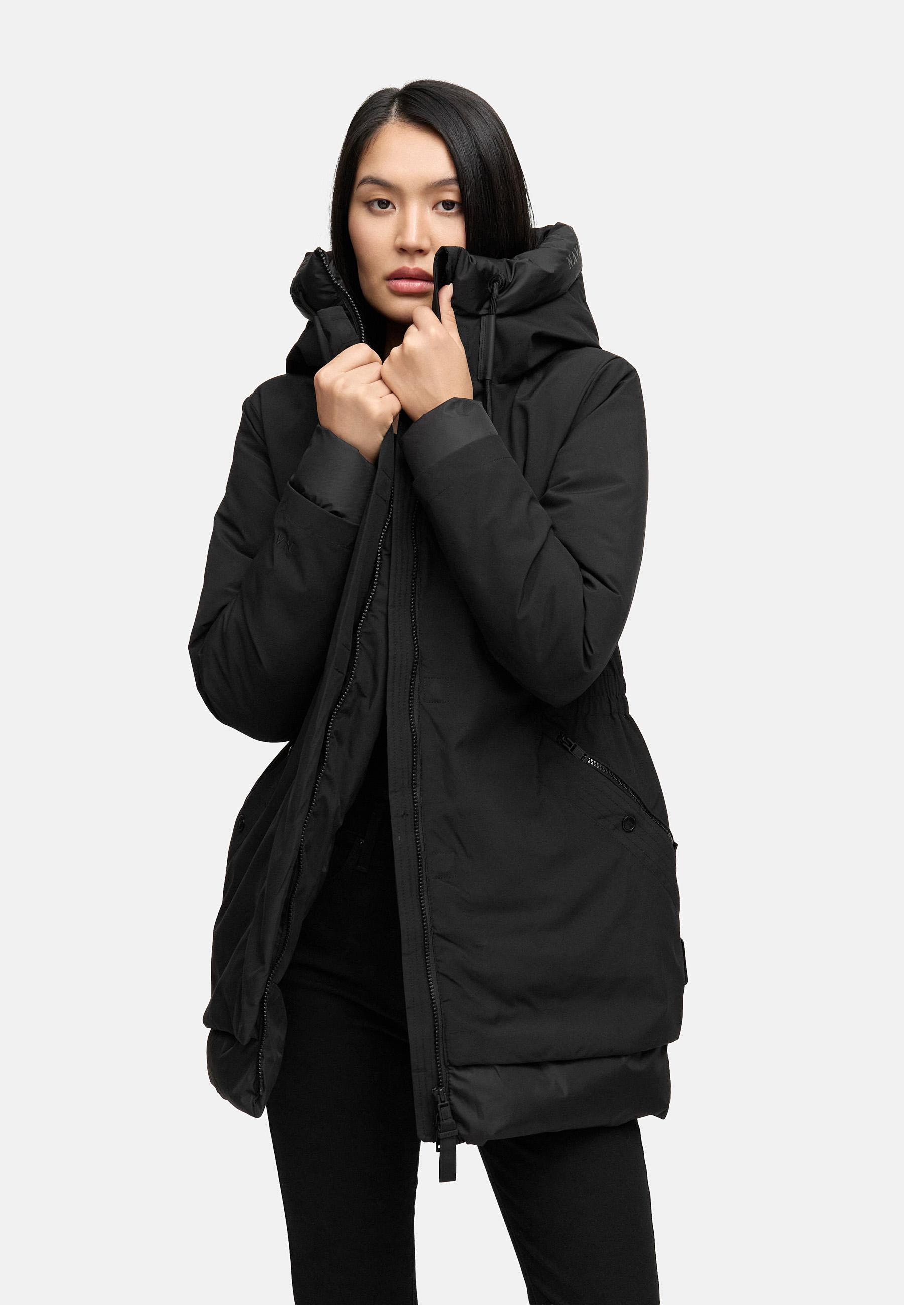 Warmer Steppmantel mit Magnet-Verschluss "Winterprinzessin 14" Black