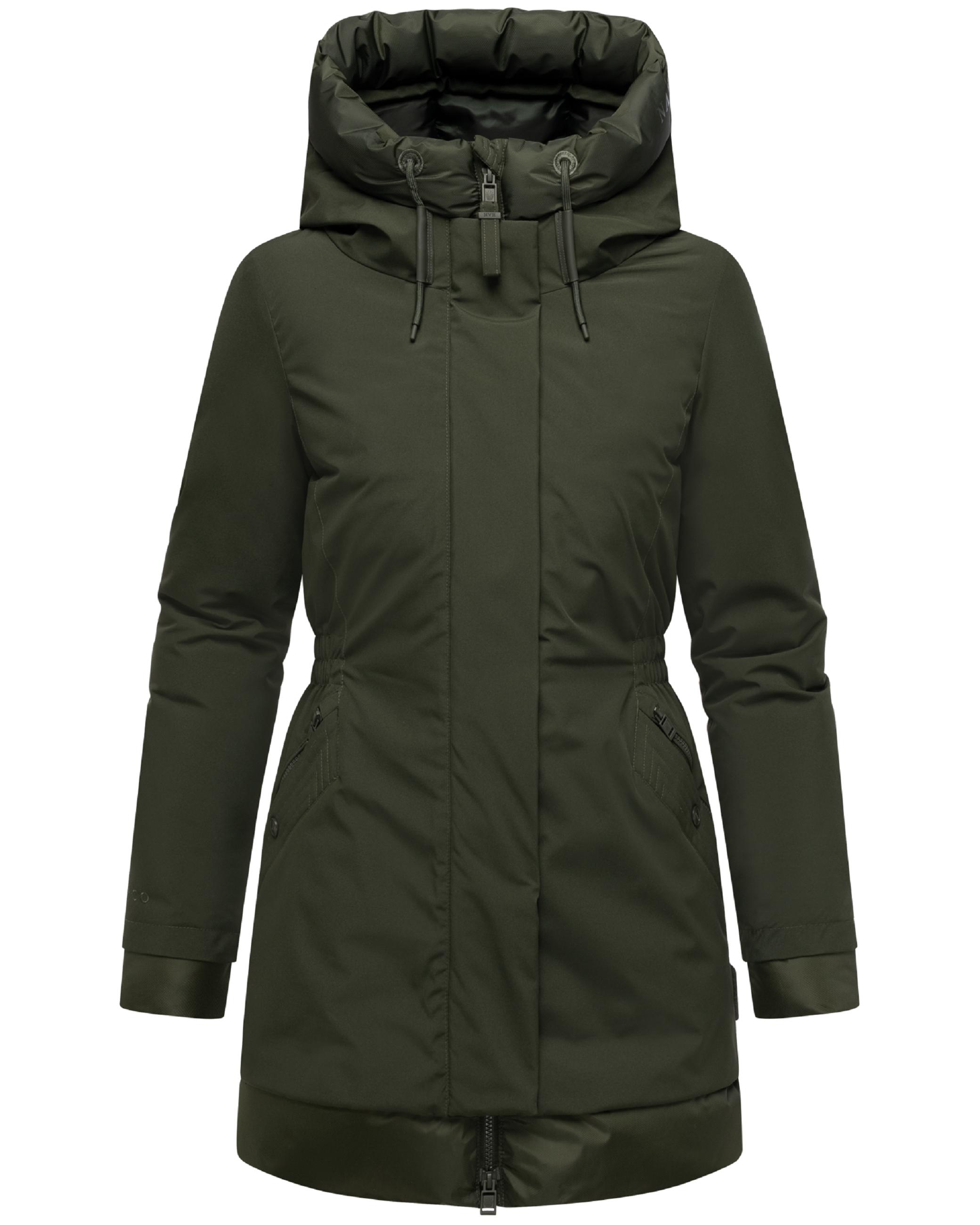 Warmer Steppmantel mit Magnet-Verschluss "Winterprinzessin 14" Dark Olive