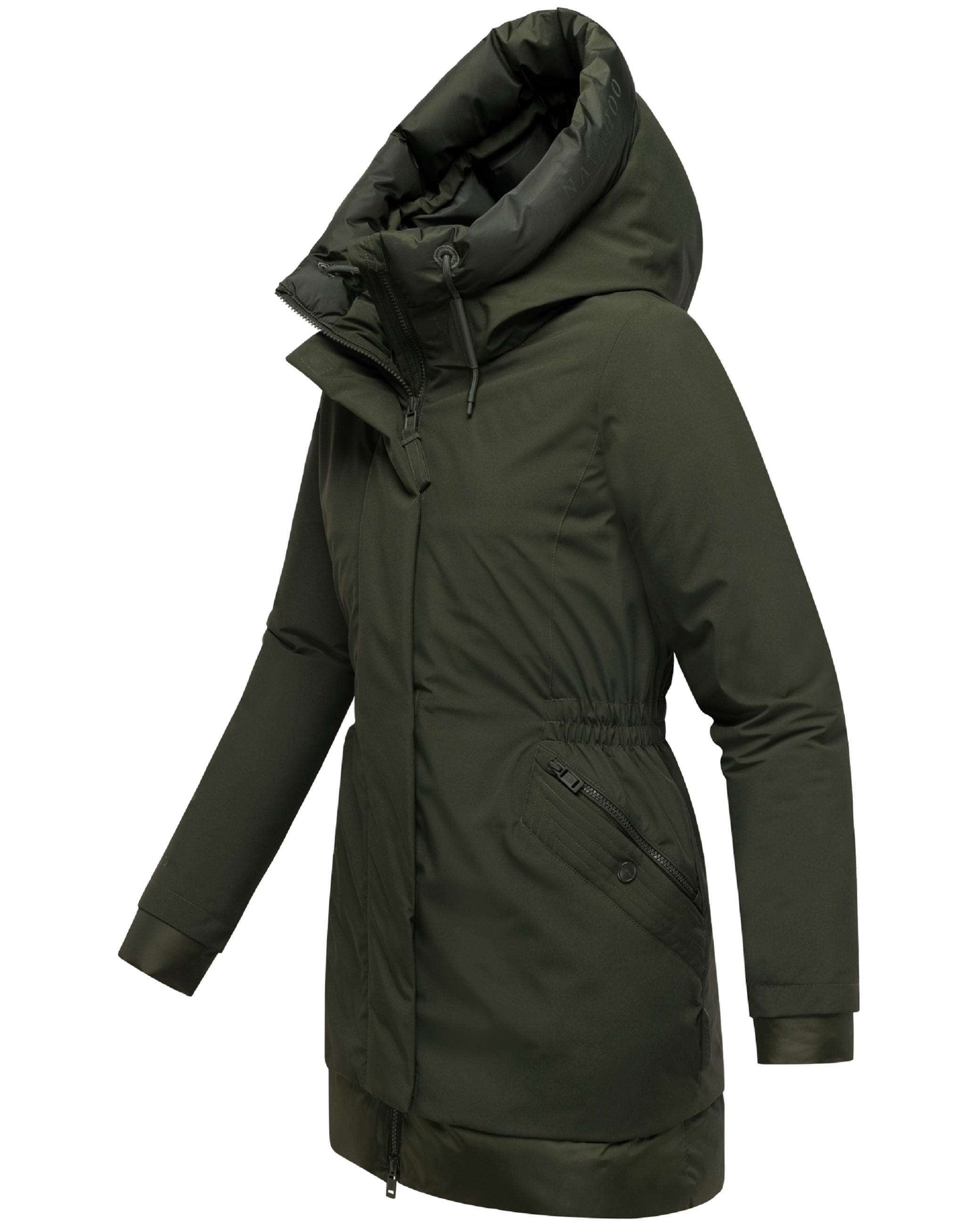 Warmer Steppmantel mit Magnet-Verschluss "Winterprinzessin 14" Dark Olive