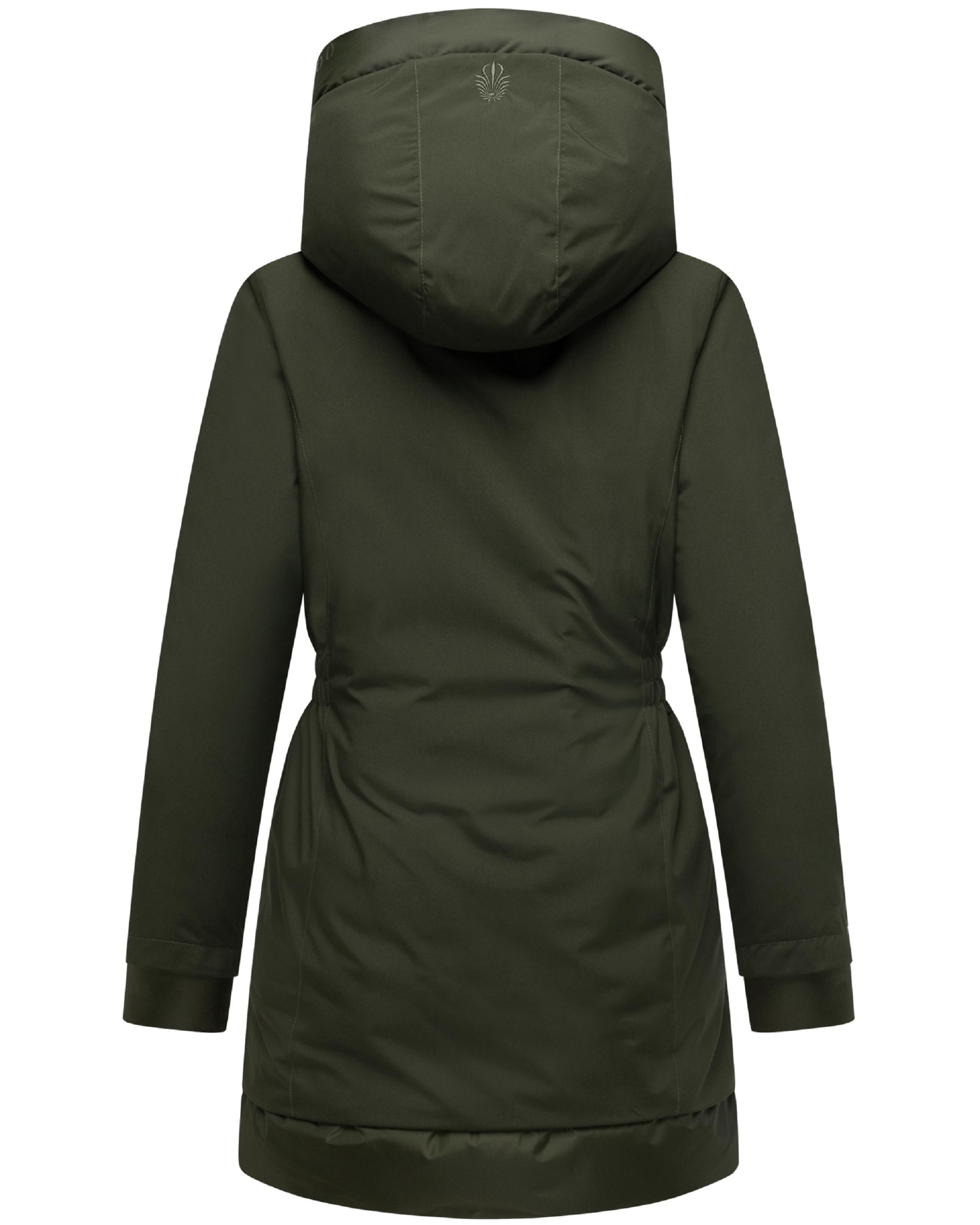 Warmer Steppmantel mit Magnet-Verschluss "Winterprinzessin 14" Dark Olive