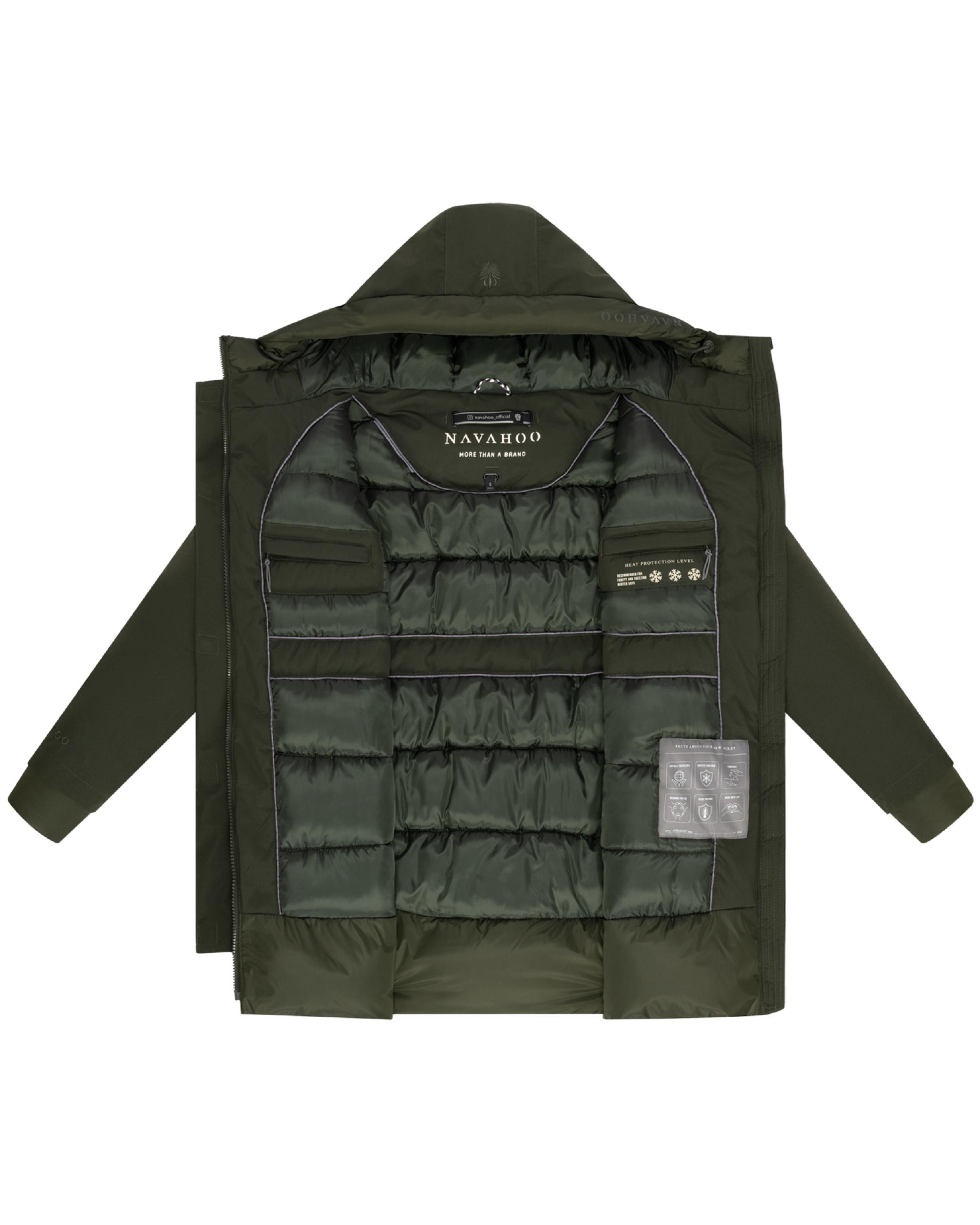 Warmer Steppmantel mit Magnet-Verschluss "Winterprinzessin 14" Dark Olive